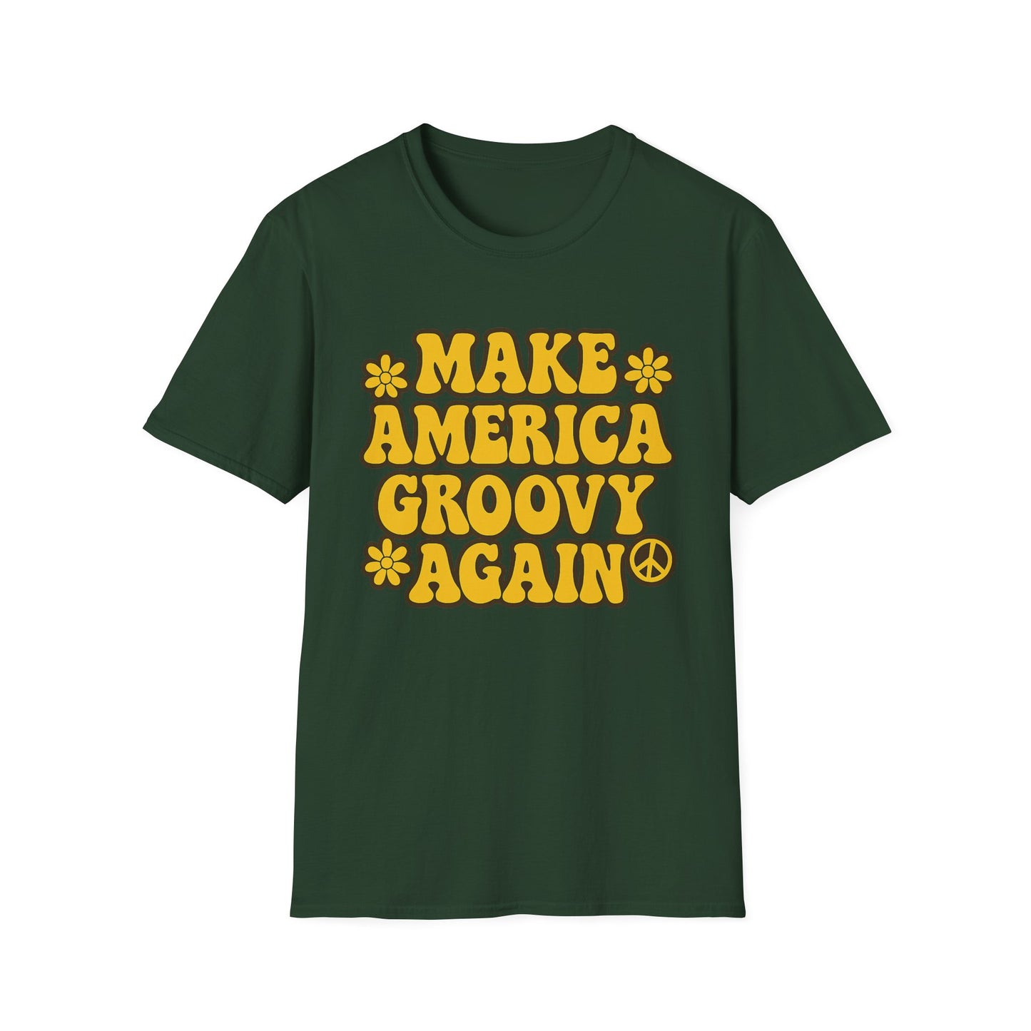 Make America Groovy Again Shirt – Funny Retro Hippie Tee with Peace Sign – Gift for Old Souls, Vintage Lovers, Flower Child Friends