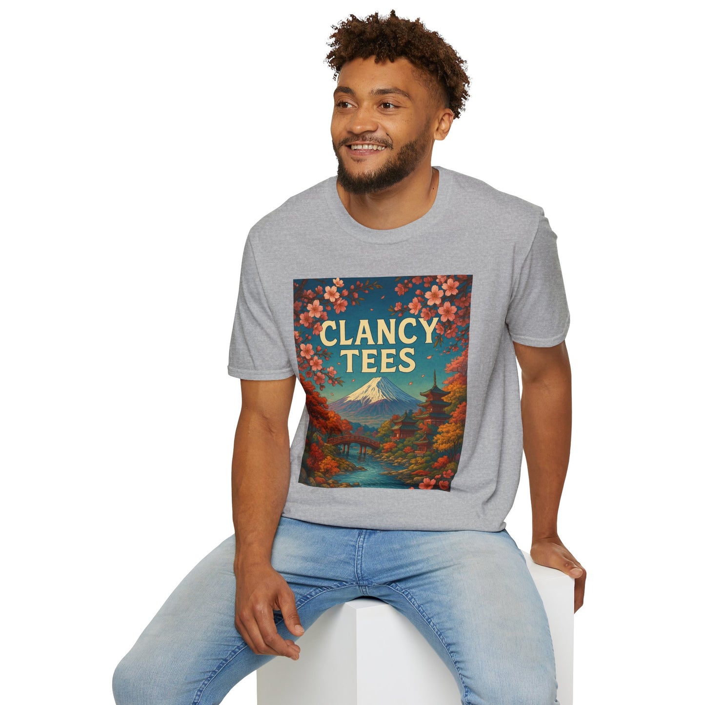 Clancy Tees Unisex Softstyle T-Shirt - Japanese Landscape Design, Gift for Nature Lovers, Vintage Aesthetic Tee, Casual Wear, Art [...]