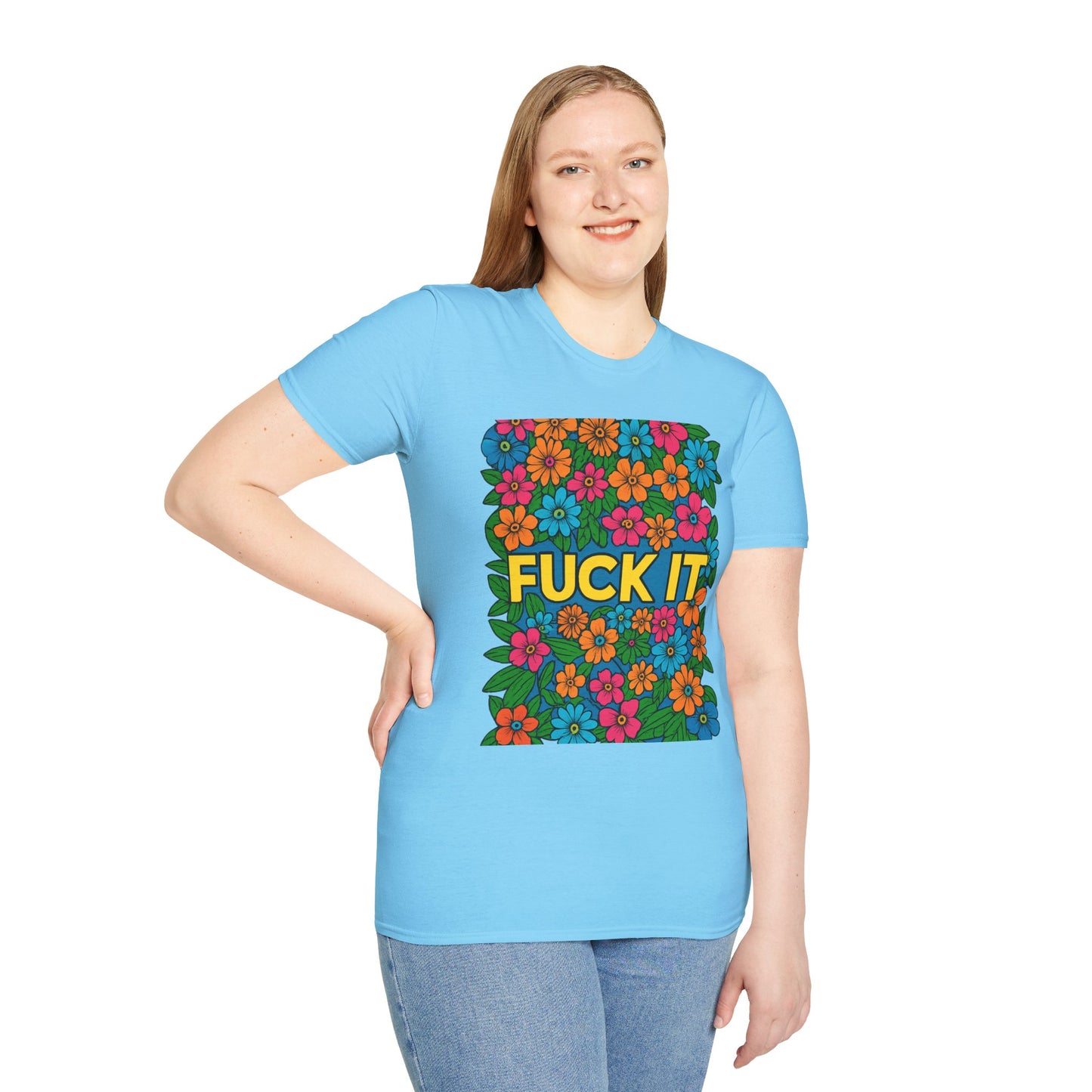 Colorful Floral Graphic T-Shirt, Casual Wear, Gift for Friends, Relaxed Style, Summer Outfit, Fun Statement Tee
