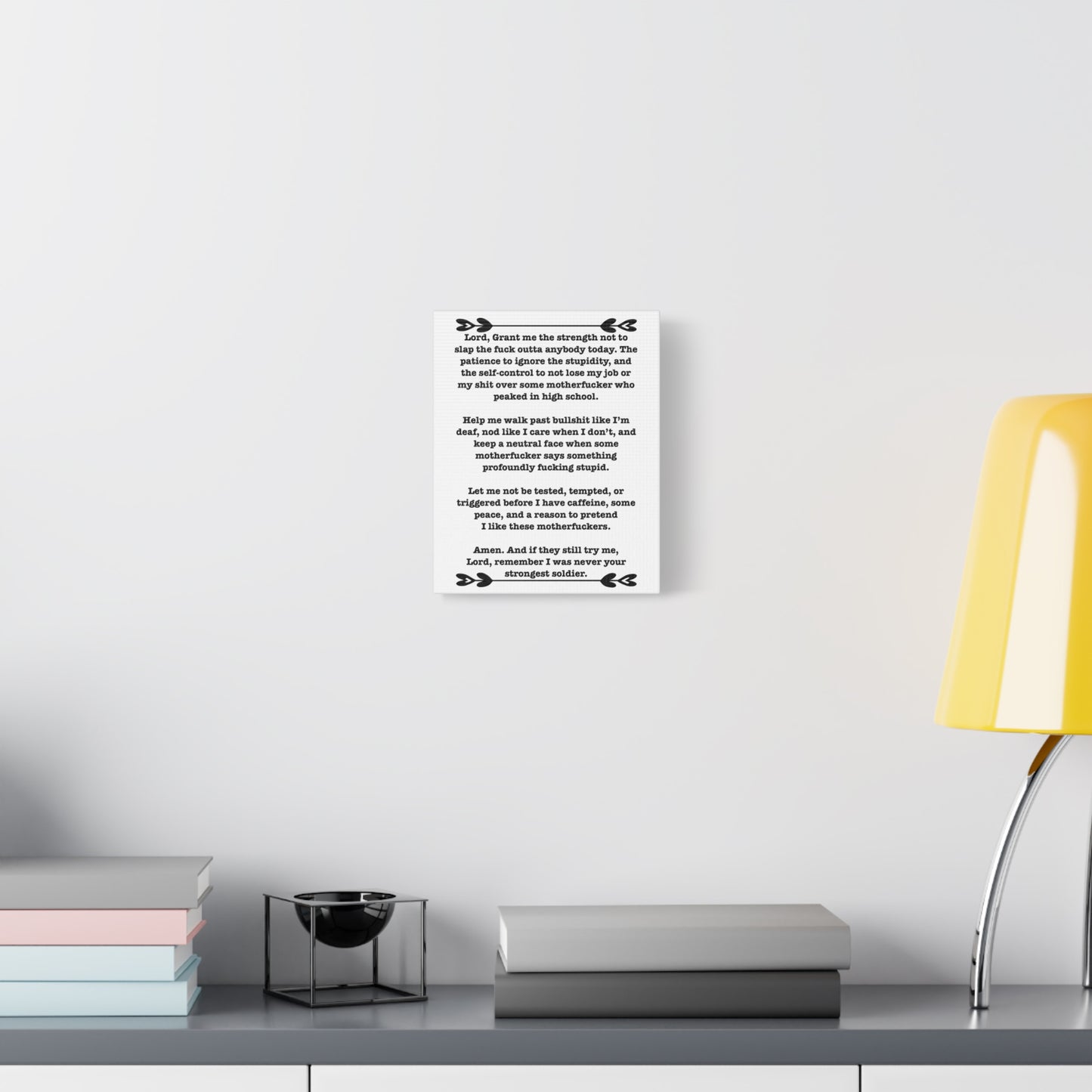 ClancyTees Serenity Prayer Canvas Wall Art Funny Profane Office Decor Sarcastic Home Gift