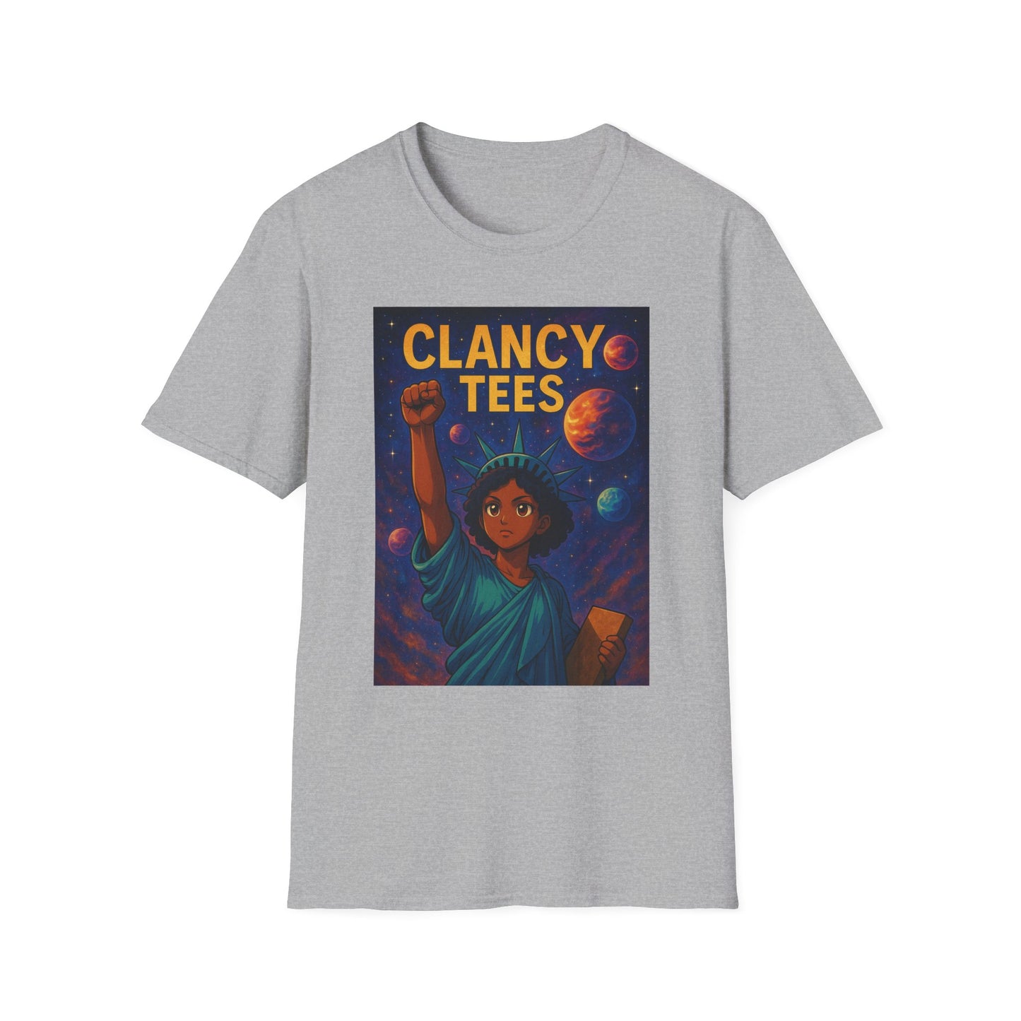 Empowerment Liberty Graphic T-Shirt, Space-Themed Tee, Unisex Casual Wear, Gift for Space Lovers, Inspirational Fashion