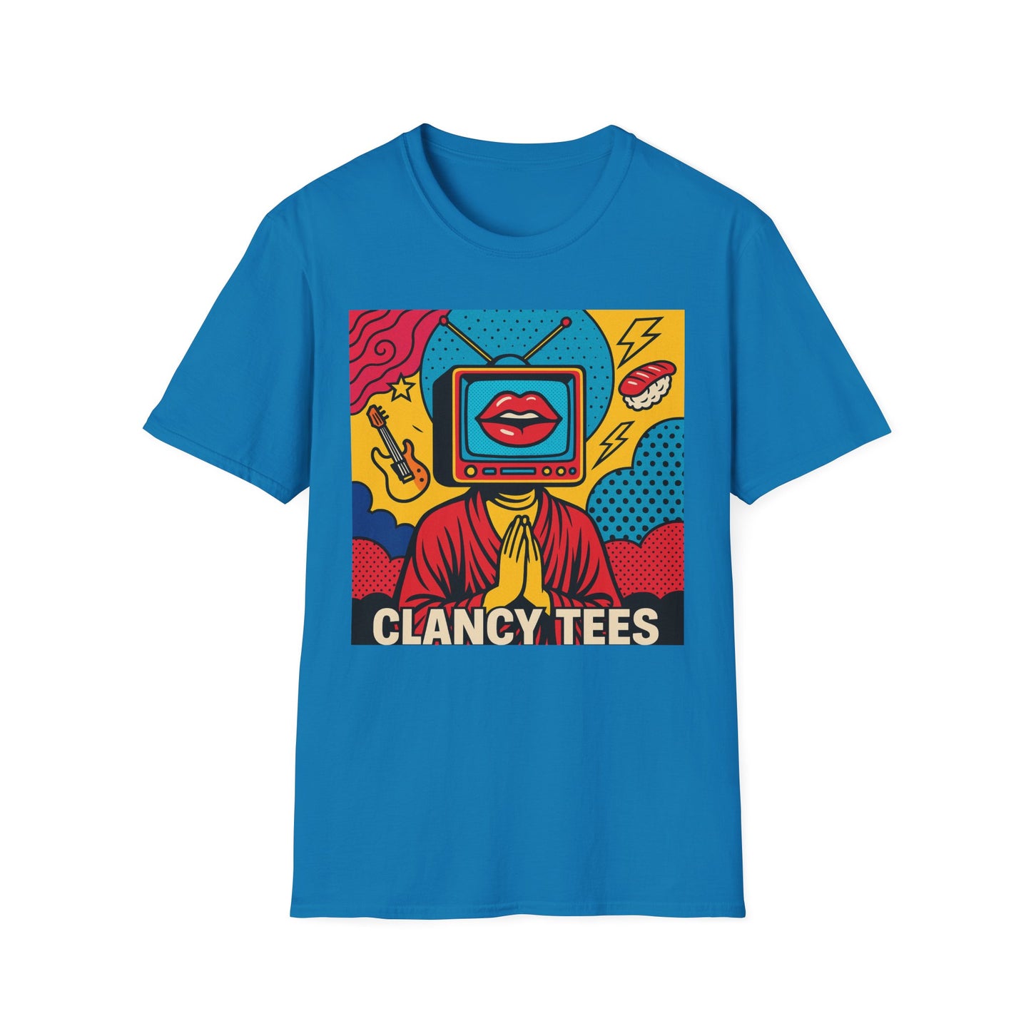 Pop Art TV Head T Shirt for Creatives Graphic Tee for Artists Gift for Surreal Art Lovers Unisex Visual Commentary Shirt