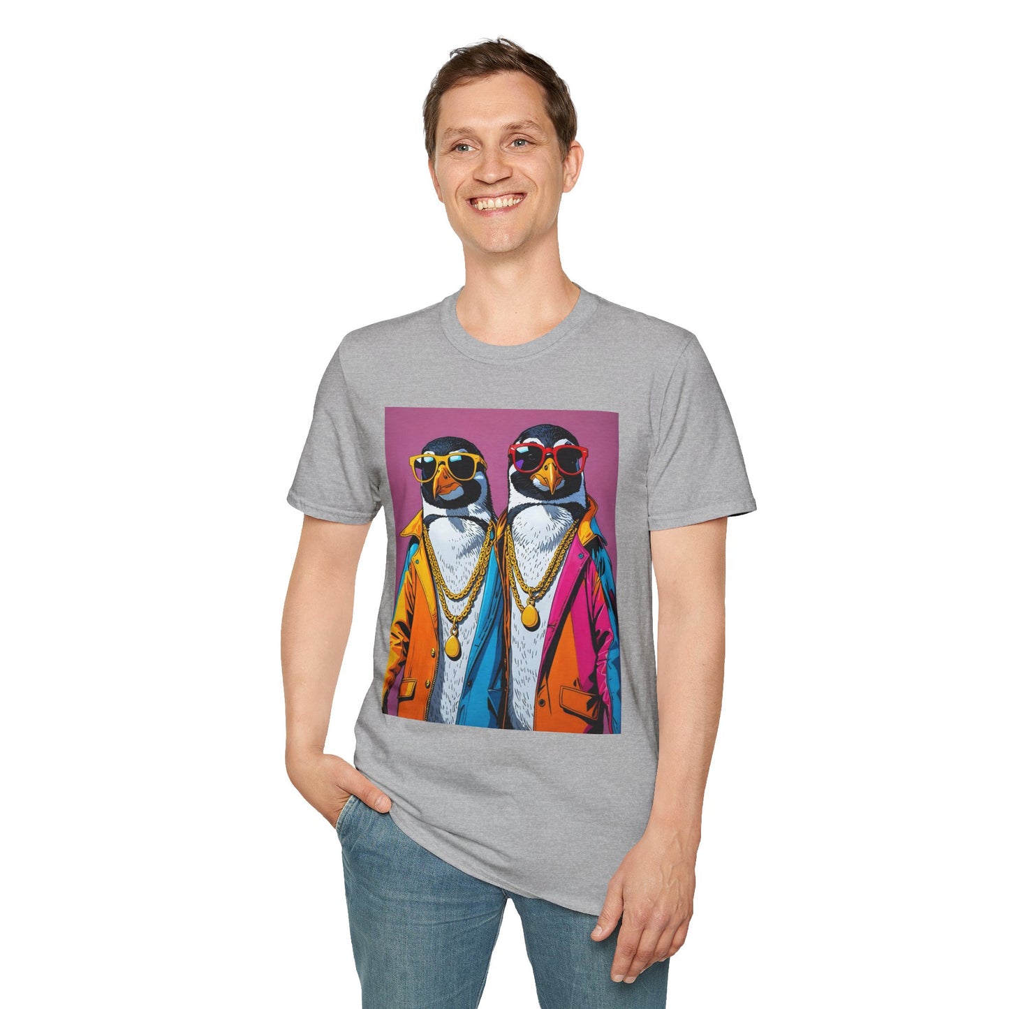 Cool Penguin Shirt – Funny Hip Hop Penguin Graphic Tee – Gift for Animal Lovers, Streetwear Fans, and People Who Stay Icy Year-Round