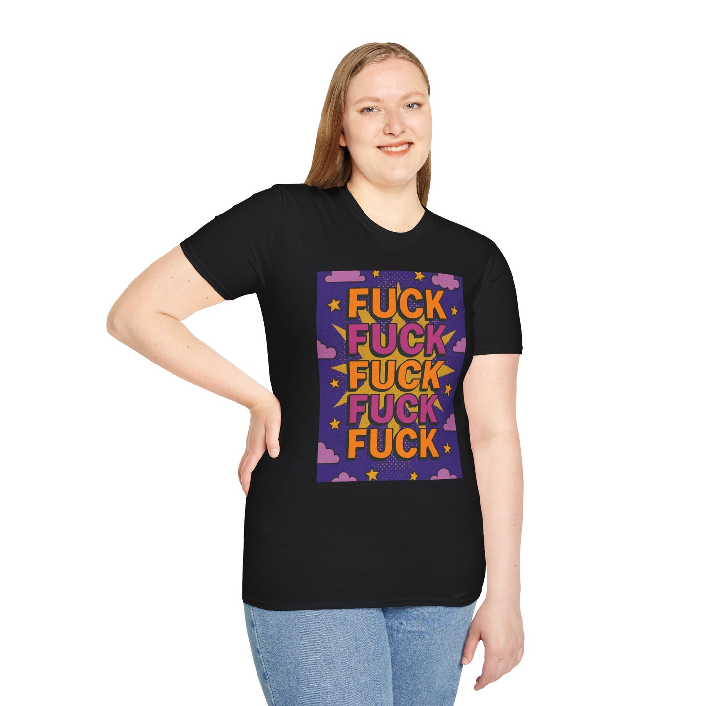 Stacked Fuck Shirt – Funny Profanity Graphic Tee for Overstimulated Adults, Stress Relief Wear, Gift for Burnouts, Cynics, and Sarcastic Friends
