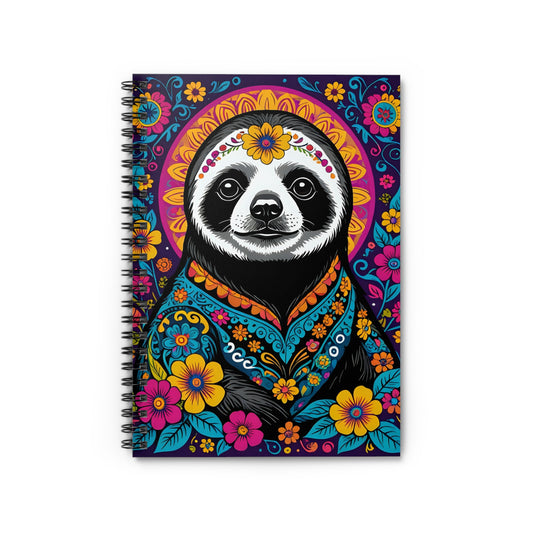 Colorful Sloth Spiral Notebook - Ideal for Journaling, Gift for Students, Floral Inspiration, Motivational Writing, Eco-Friendly