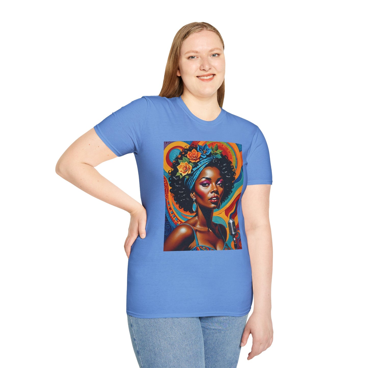 Afrofuturist Soul Singer T Shirt Cosmic Jazz Graphic Tee Retro Funk Fashion Music Artwork Top Gift for Soul Fans