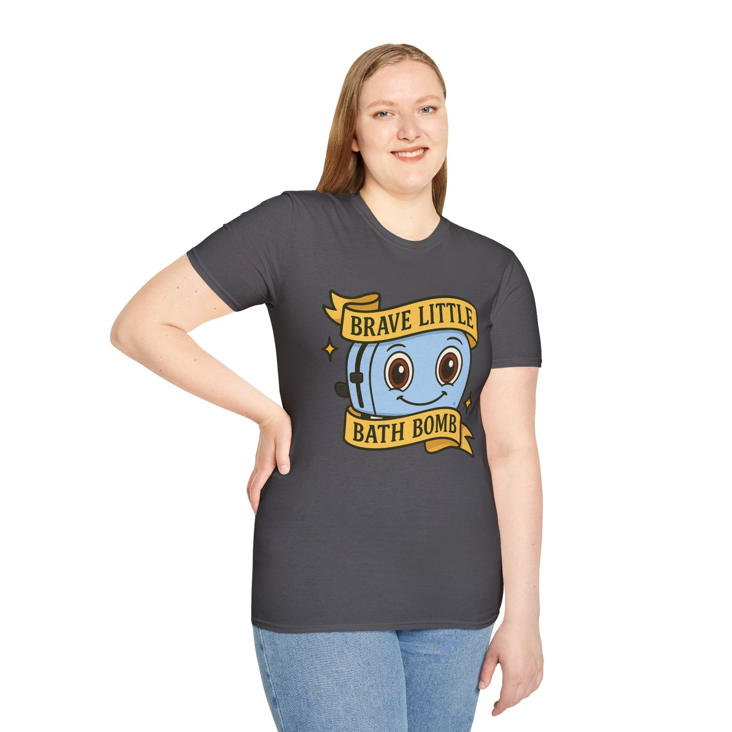 Brave Little Bath Bomb T-Shirt, Whimsical Tee for Kids, Fun Gift for Birthdays, Bath Lovers, Unique Graphic Shirt