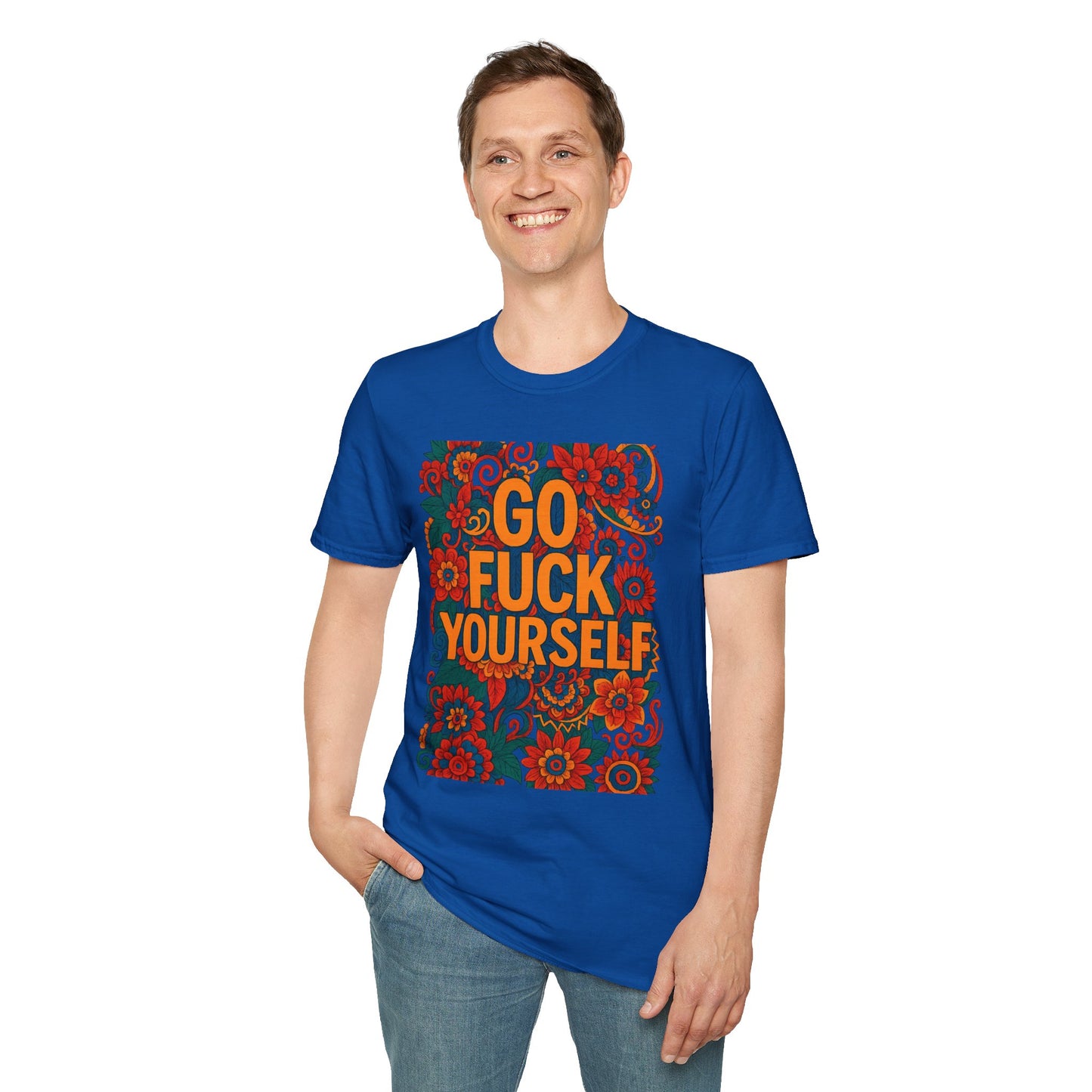 Bold Floral Graphic Tee | Go Fuck Yourself Shirt, Casual Wear, Funny Gift, Unique T-Shirt, Self-Expression Apparel