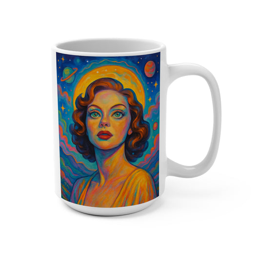 Cosmic Goddess Mug Vibrant 15oz Ceramic Coffee Cup Gift For Astrology Lovers And Dreamers