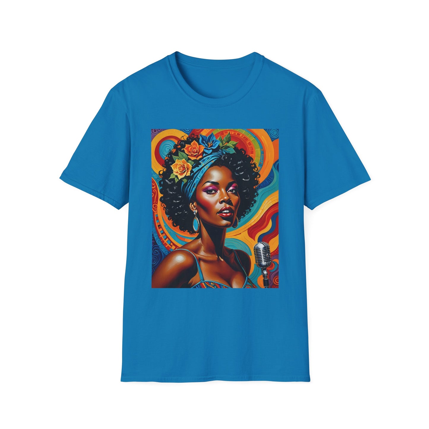 Afrofuturist Soul Singer T Shirt Cosmic Jazz Graphic Tee Retro Funk Fashion Music Artwork Top Gift for Soul Fans