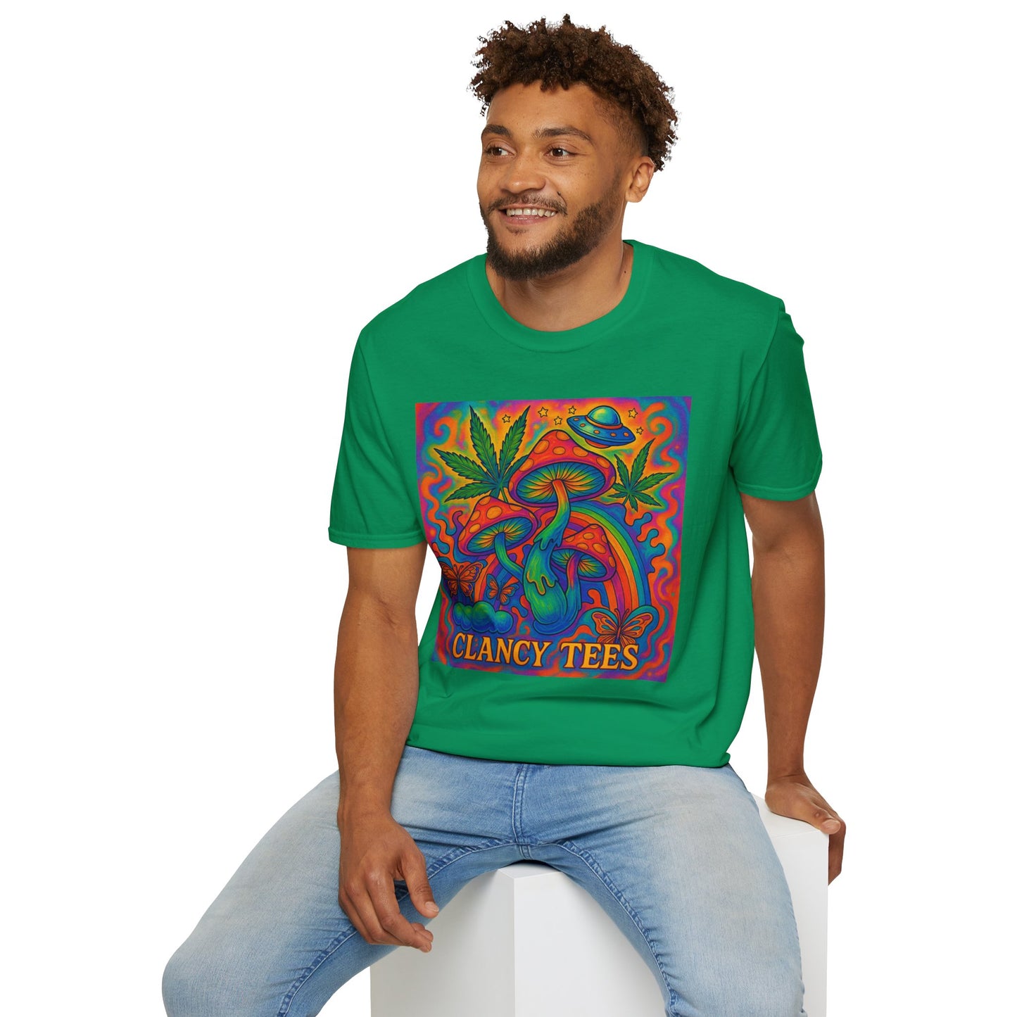 Colorful Psychedelic T-Shirt, Fun Graphic Tee for Music Festivals, Unique Gift for Friends, Retro Style Shirt, Unisex Softstyle Tee