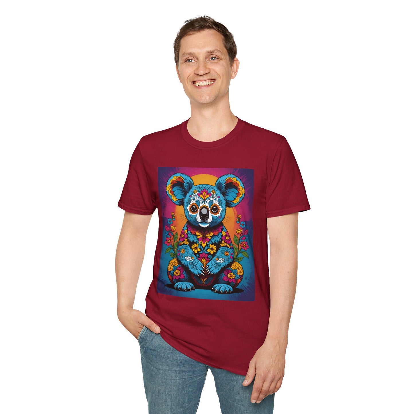 Psychedelic Koala T Shirt Trippy Animal Graphic Tee Colorful Festival Top Gift for Nature Lovers