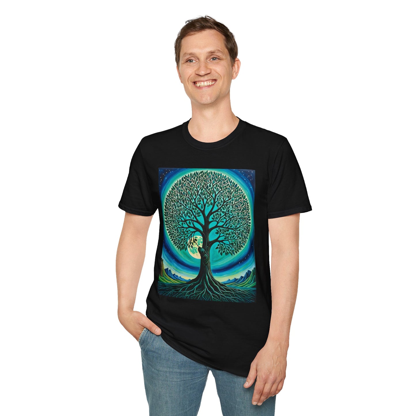 Tree of Life T-Shirt – Cosmic Nature Graphic Tee – Gift for Spiritual Friends, Psychedelic Art Lovers, and Mindful Hippie Souls