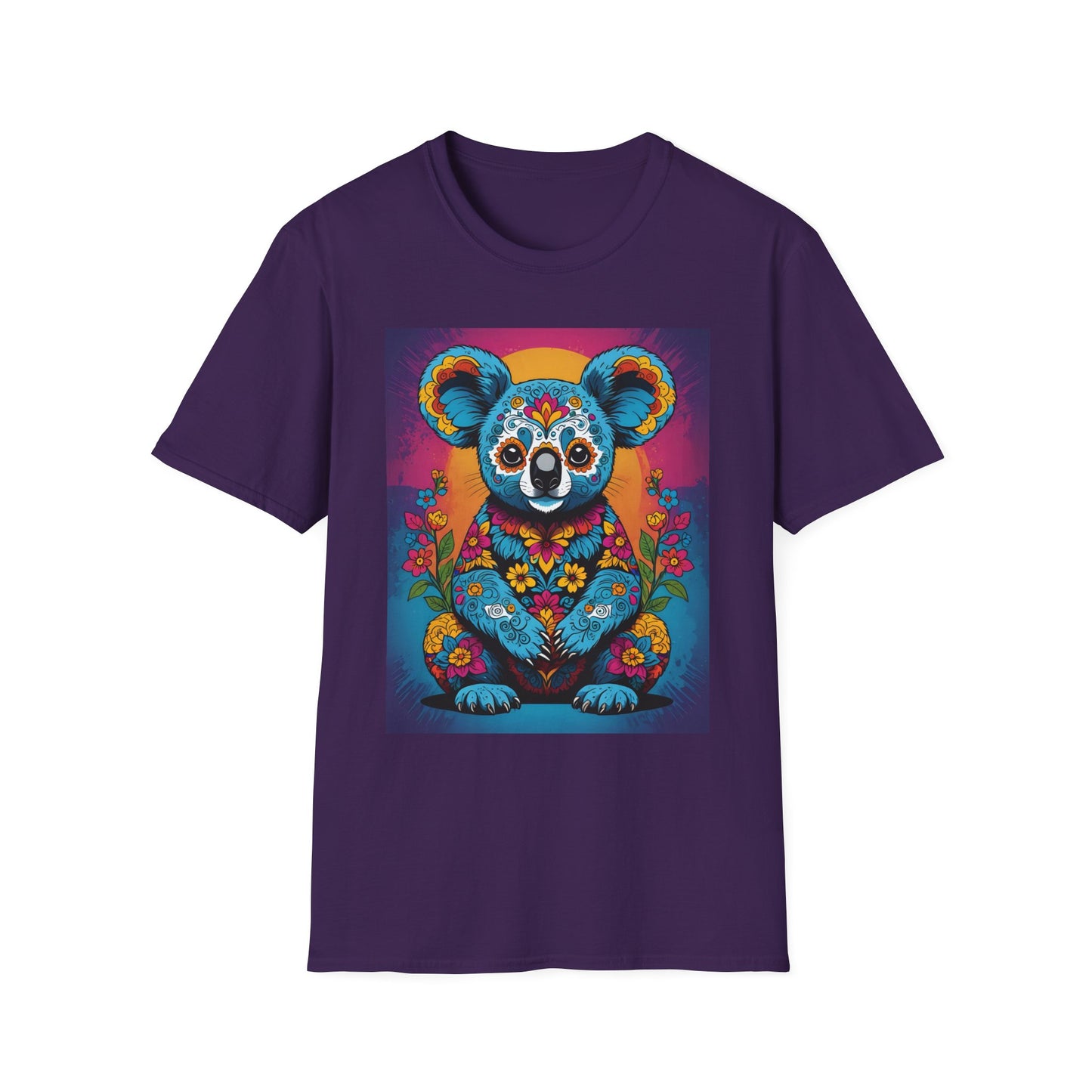 Psychedelic Koala T Shirt Trippy Animal Graphic Tee Colorful Festival Top Gift for Nature Lovers