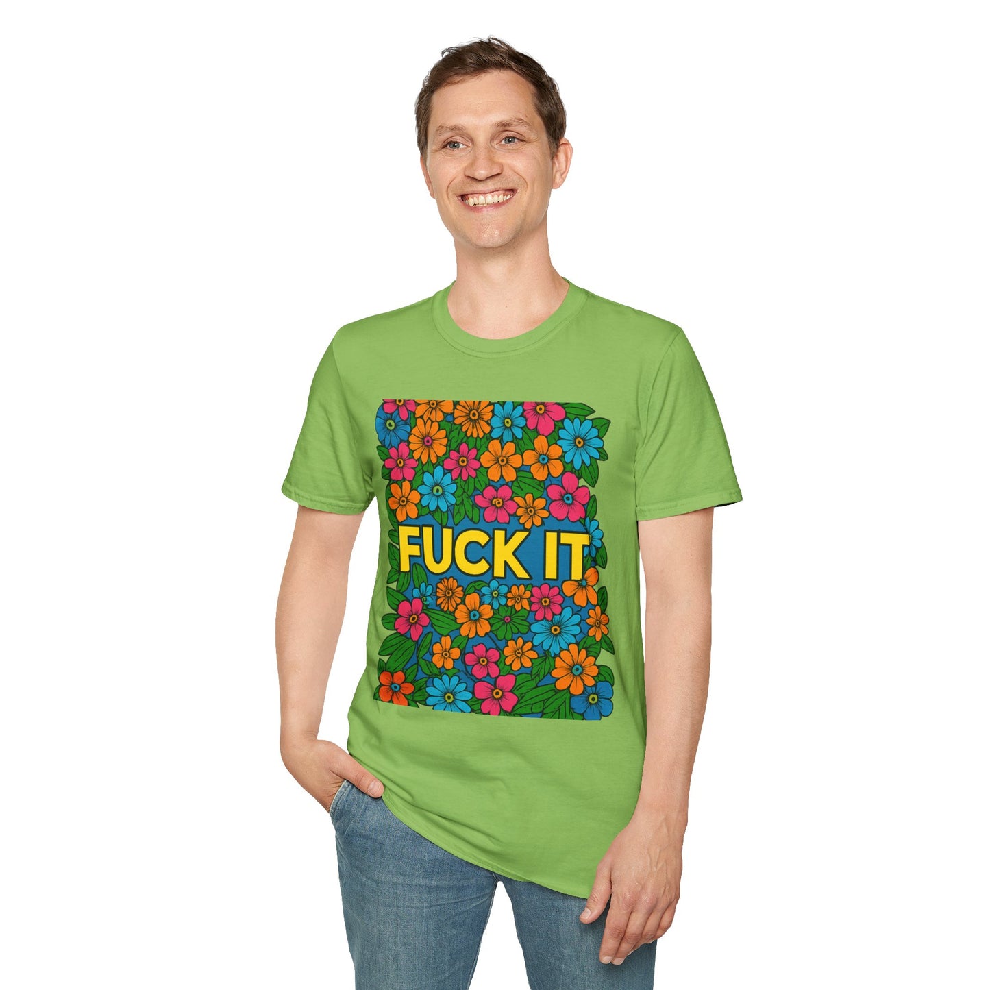 Colorful Floral Graphic T-Shirt, Casual Wear, Gift for Friends, Relaxed Style, Summer Outfit, Fun Statement Tee