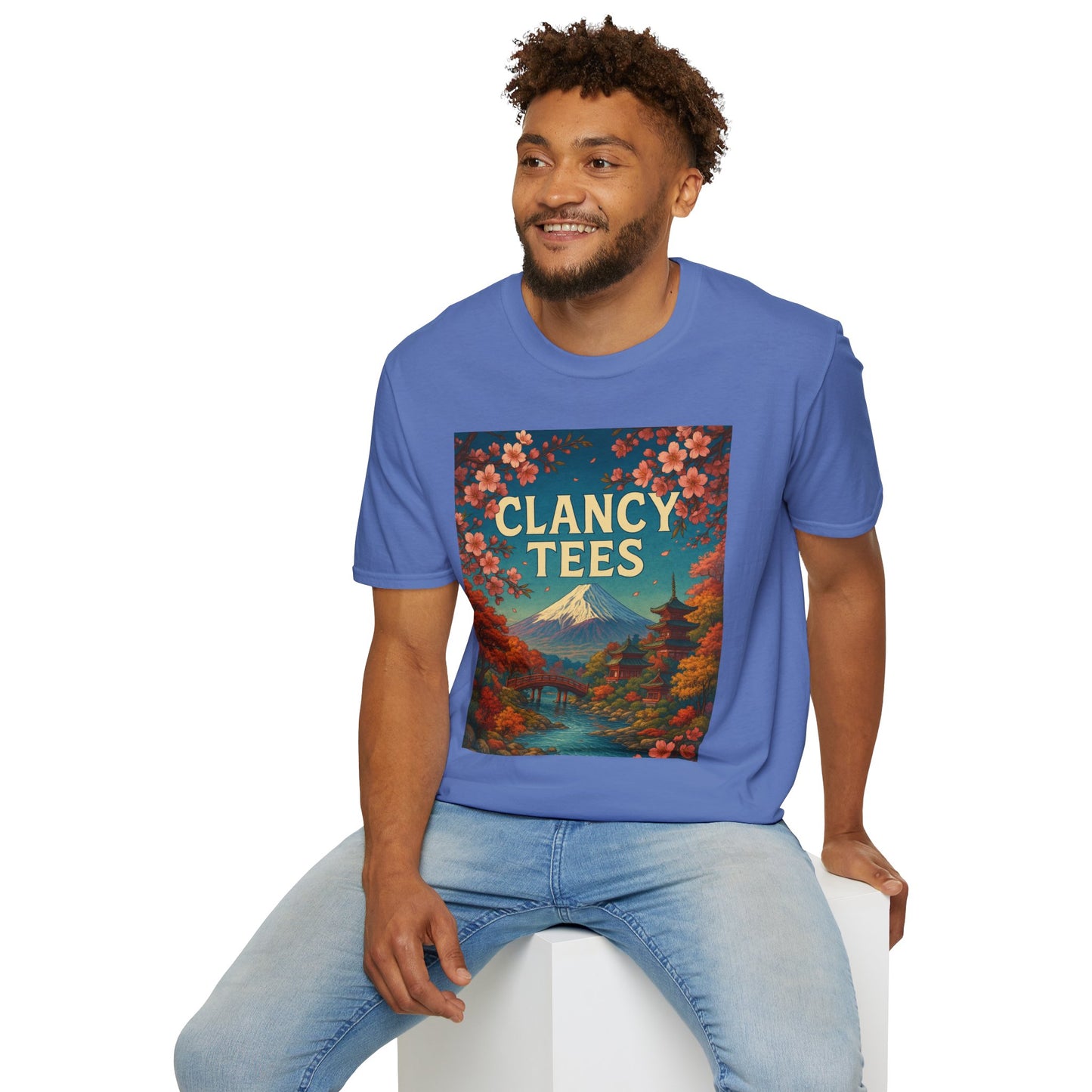 Clancy Tees Unisex Softstyle T-Shirt - Japanese Landscape Design, Gift for Nature Lovers, Vintage Aesthetic Tee, Casual Wear, Art [...]
