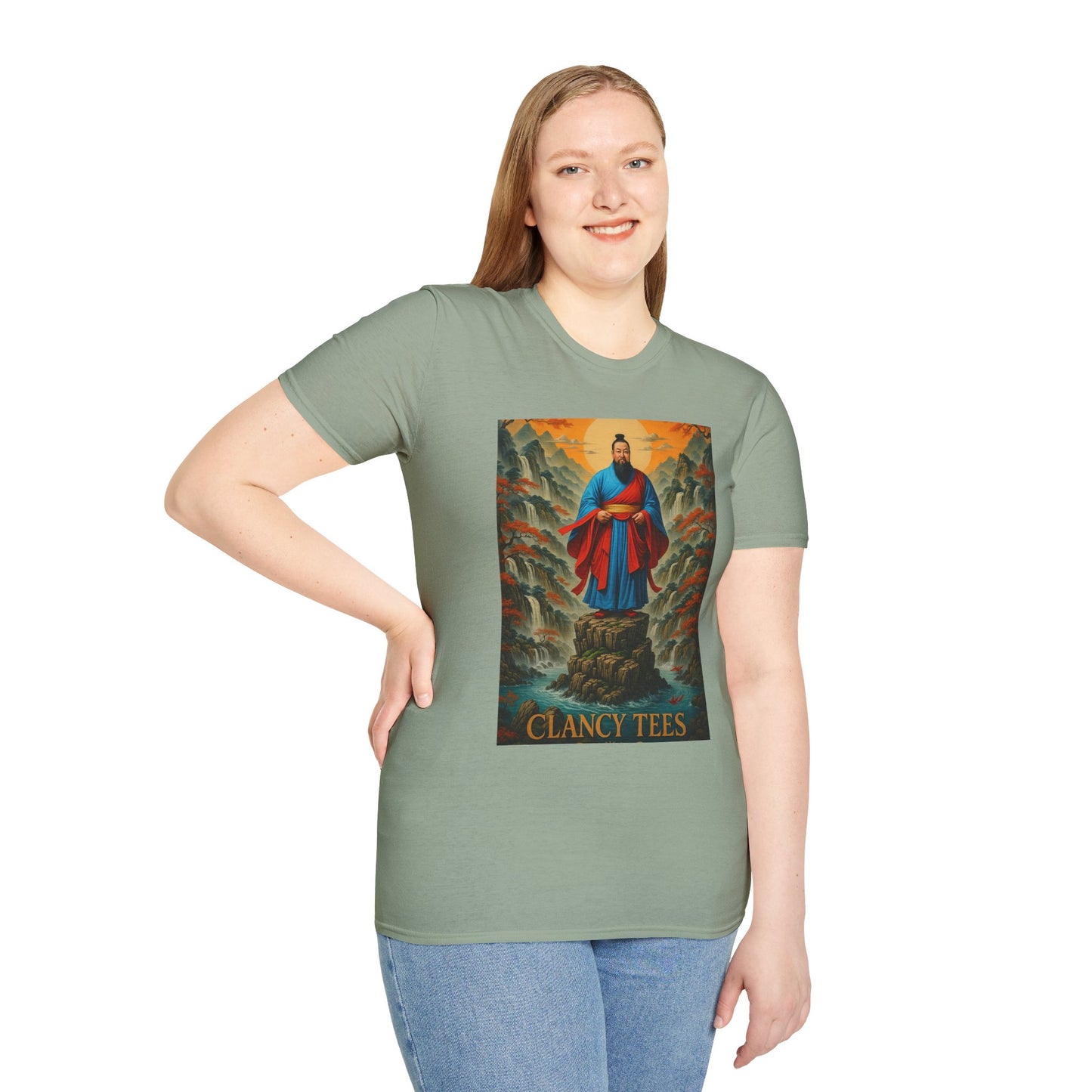 Ancient Warrior Monk T-Shirt Samurai Zen Mountain Tee Japanese Warrior Art Shirt Gift for Martial Arts Fans Gift for History Lovers Spiritual Art