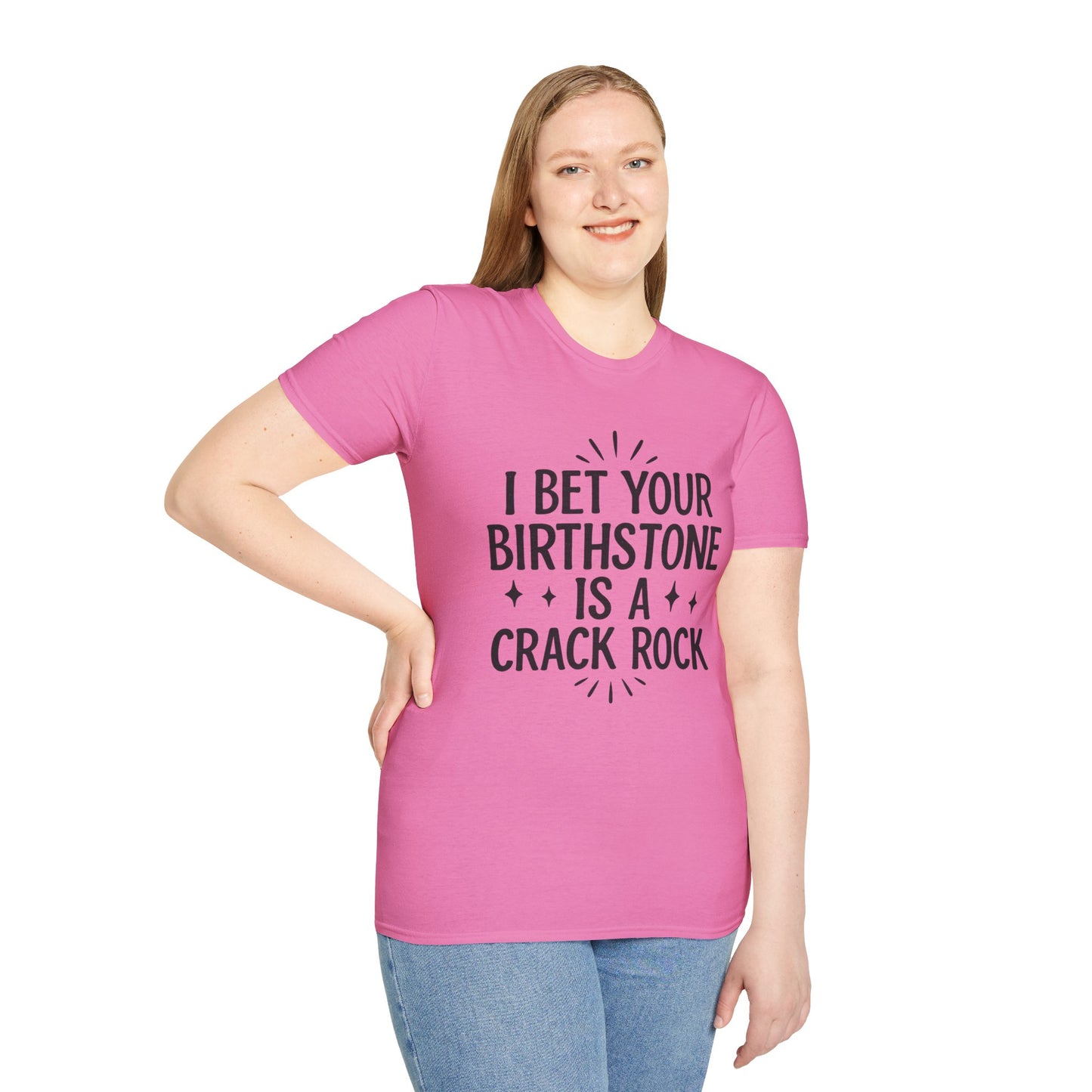 Crack Rock Birthstone Shirt – Funny Insult Tee – Gift for Petty Friends, Sarcastic Adults, and People Who Love Dark Humor