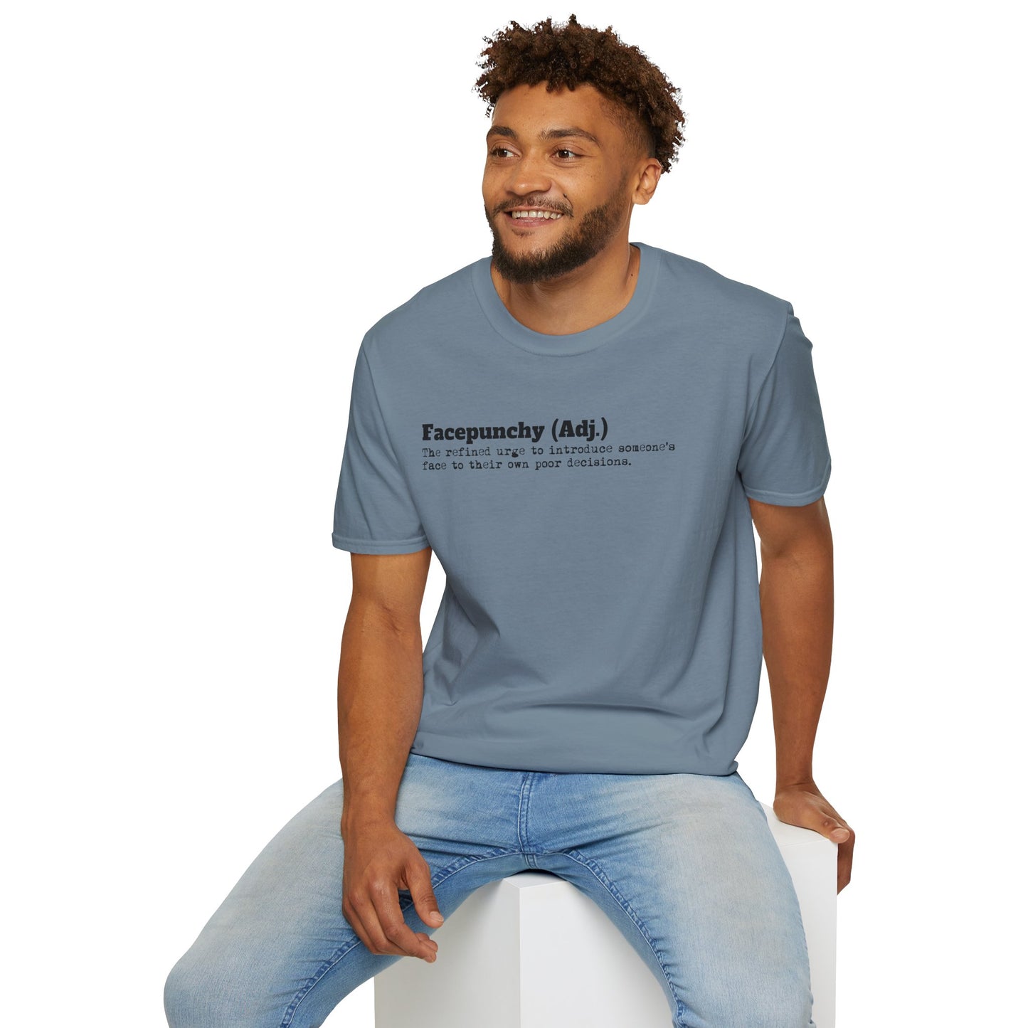 Facepunchy Definition T-Shirt Sarcastic Text Tee Funny Dictionary Shirt for Snarky People Gift for Coworkers with Attitude Passive Aggressive Humor