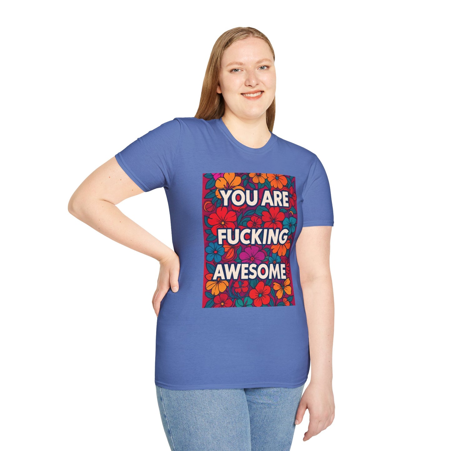 Colorful Inspirational Graphic T-Shirt, You Are Awesome Tee, Gift for Friends, Motivational Shirt, Casual Wear, Summer Vibes