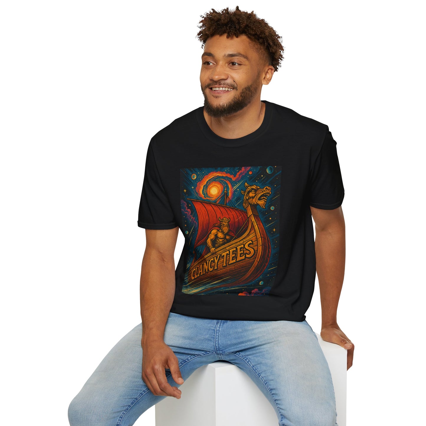 Viking Dragon Ship Shirt Norse Aesthetic Tee Mythology Graphic Gift for Fantasy Fans
