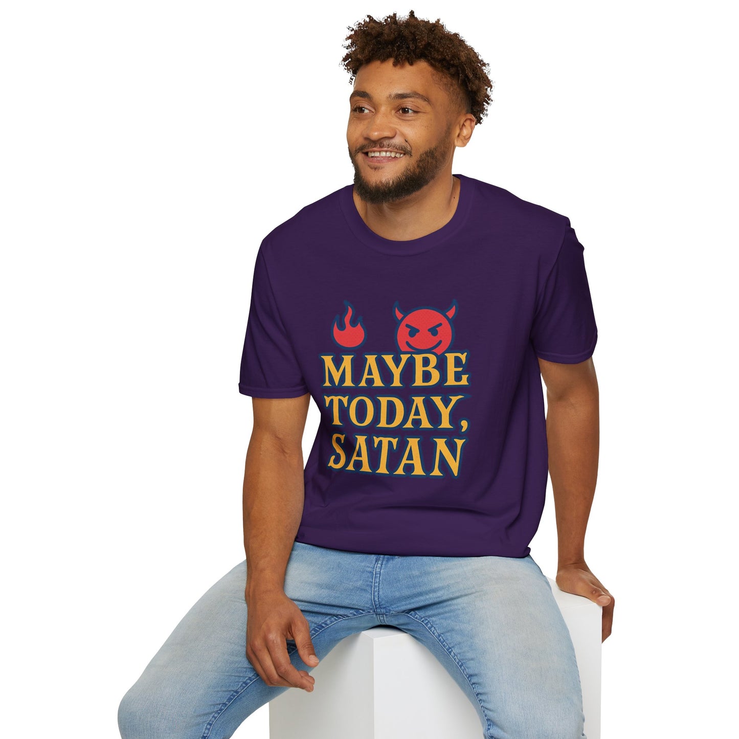 Maybe Today Satan Shirt – Funny Sarcastic Devil Tee | Bold Anti-Motivation Graphic | Snarky Spiritual Humor Shirt | Clancy Tees Original