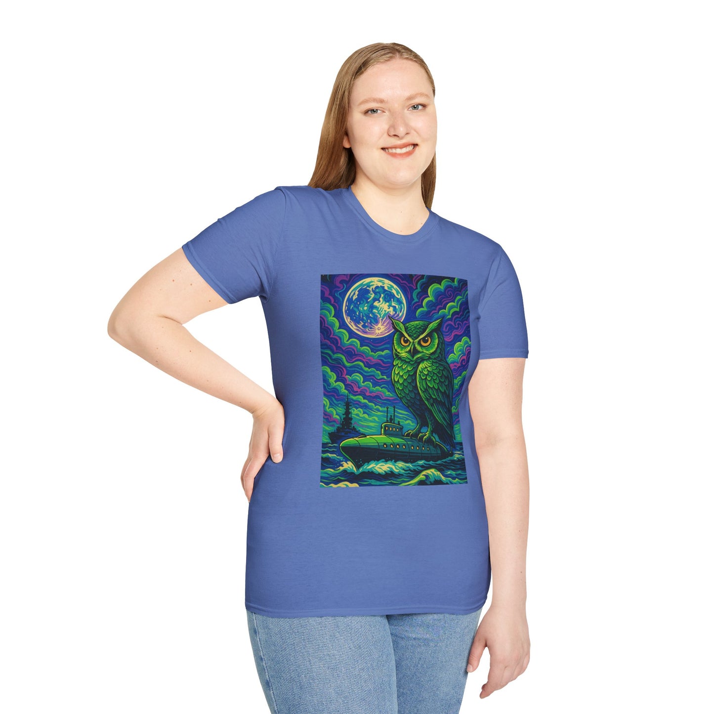 Psychedelic Owl T-Shirt – Trippy Moonlight Animal Tee – Gift for Night Owls, Nature Lovers, Surreal Art Fans & Creatures of the Cosmic Forest