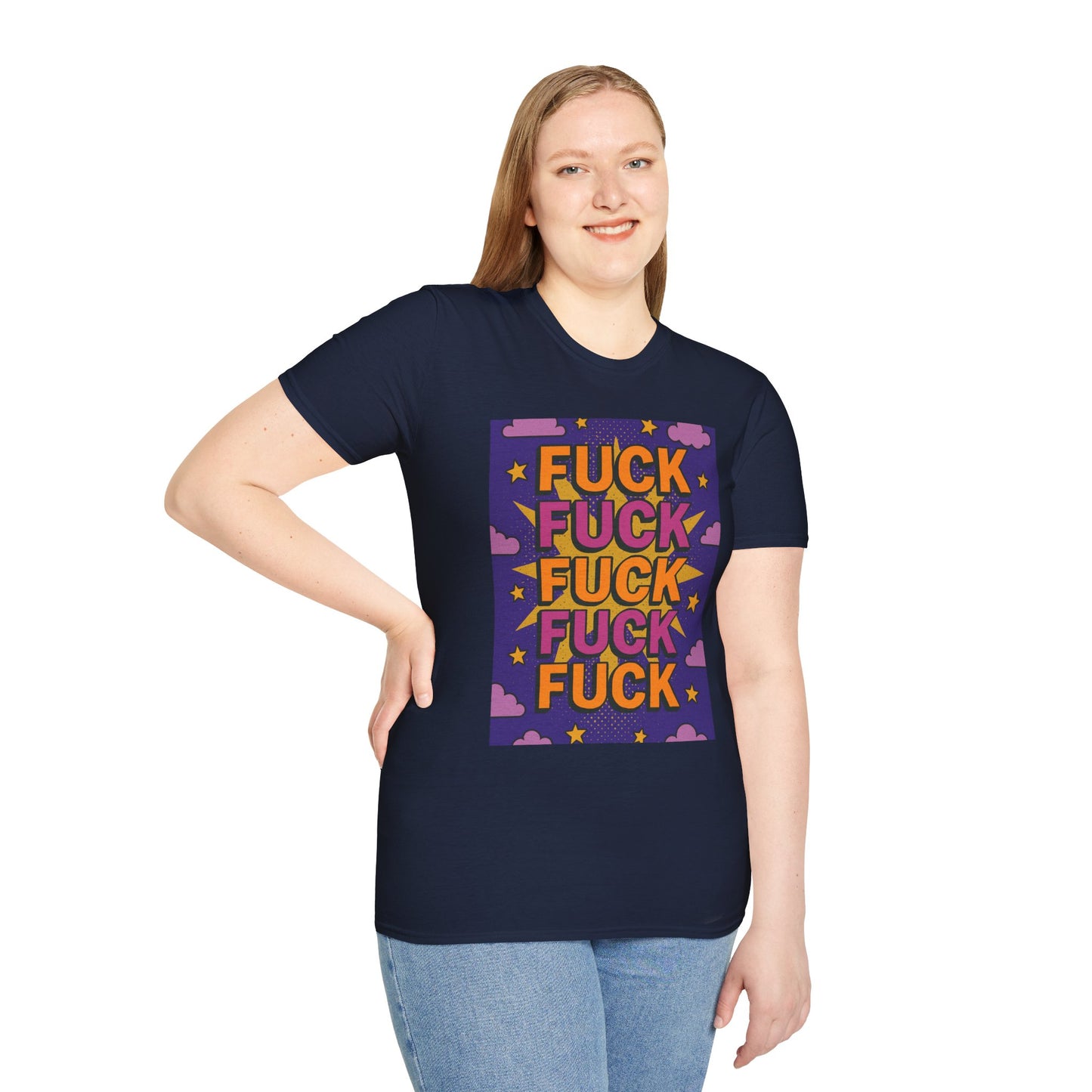 Stacked Fuck Shirt – Funny Profanity Graphic Tee for Overstimulated Adults, Stress Relief Wear, Gift for Burnouts, Cynics, and Sarcastic Friends