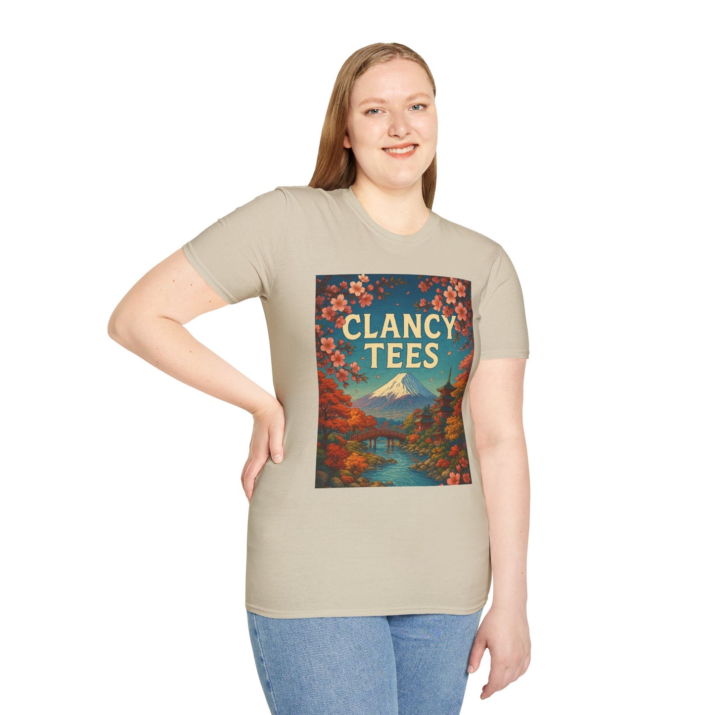 Clancy Tees Unisex Softstyle T-Shirt - Japanese Landscape Design, Gift for Nature Lovers, Vintage Aesthetic Tee, Casual Wear, Art [...]