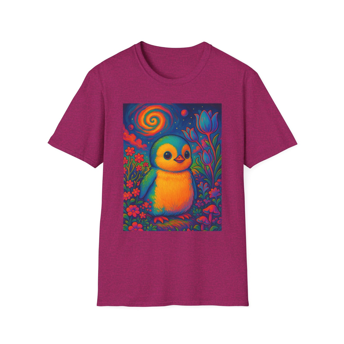 Psychedelic Baby Penguin T-Shirt – Trippy Cute Animal Tee – Gift for Penguin Lovers – Groovy Nature Shirt for Weirdos, Hippies, and Art Freaks