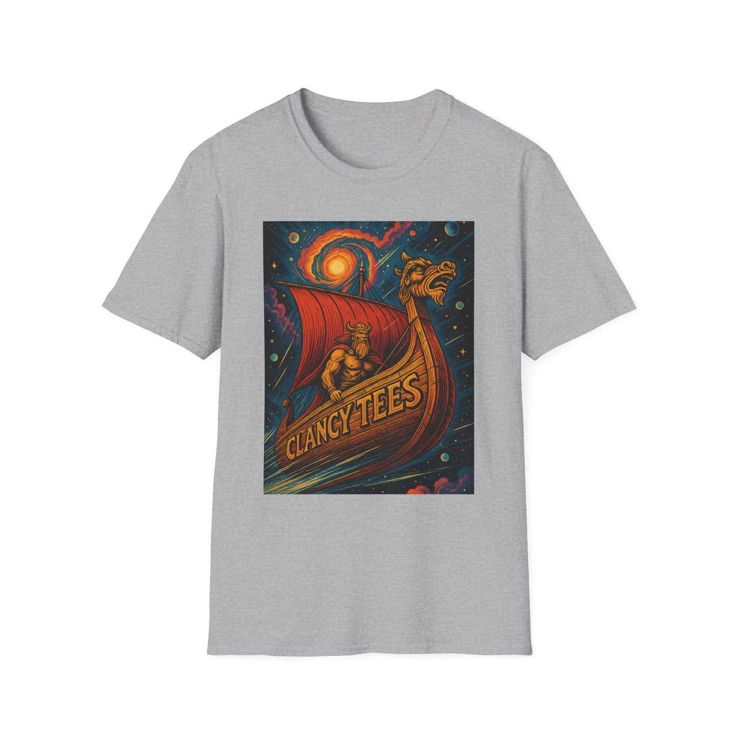 Viking Dragon Ship Shirt Norse Aesthetic Tee Mythology Graphic Gift for Fantasy Fans