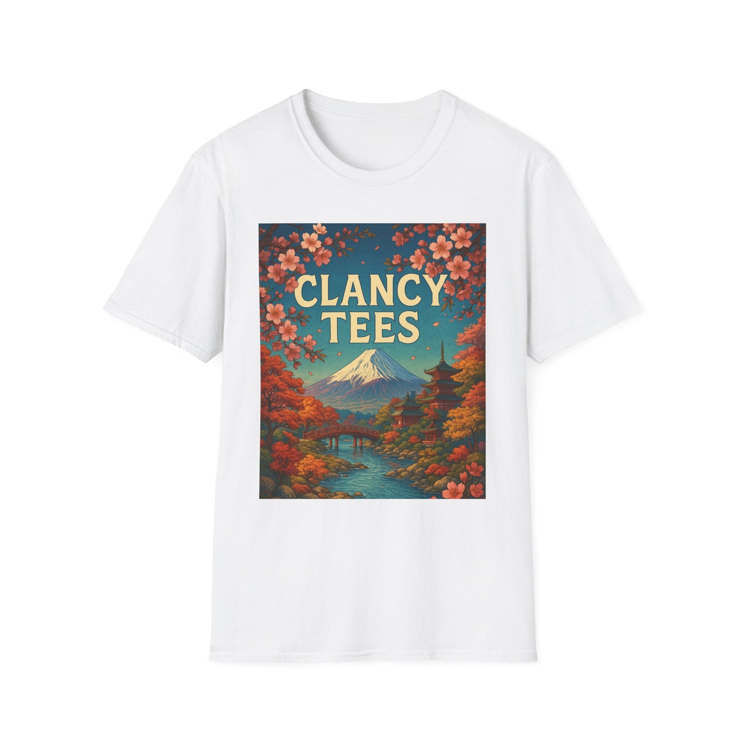 Clancy Tees Unisex Softstyle T-Shirt - Japanese Landscape Design, Gift for Nature Lovers, Vintage Aesthetic Tee, Casual Wear, Art [...]