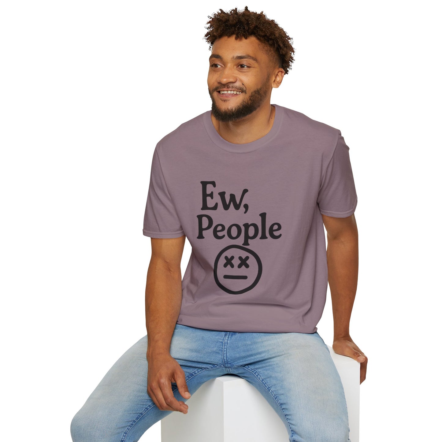 Ew, People Unisex Softstyle T-Shirt | Funny Graphic Tee for Introverts, Gift for Friends, Casual Wear, Comfortable Everyday Shirt