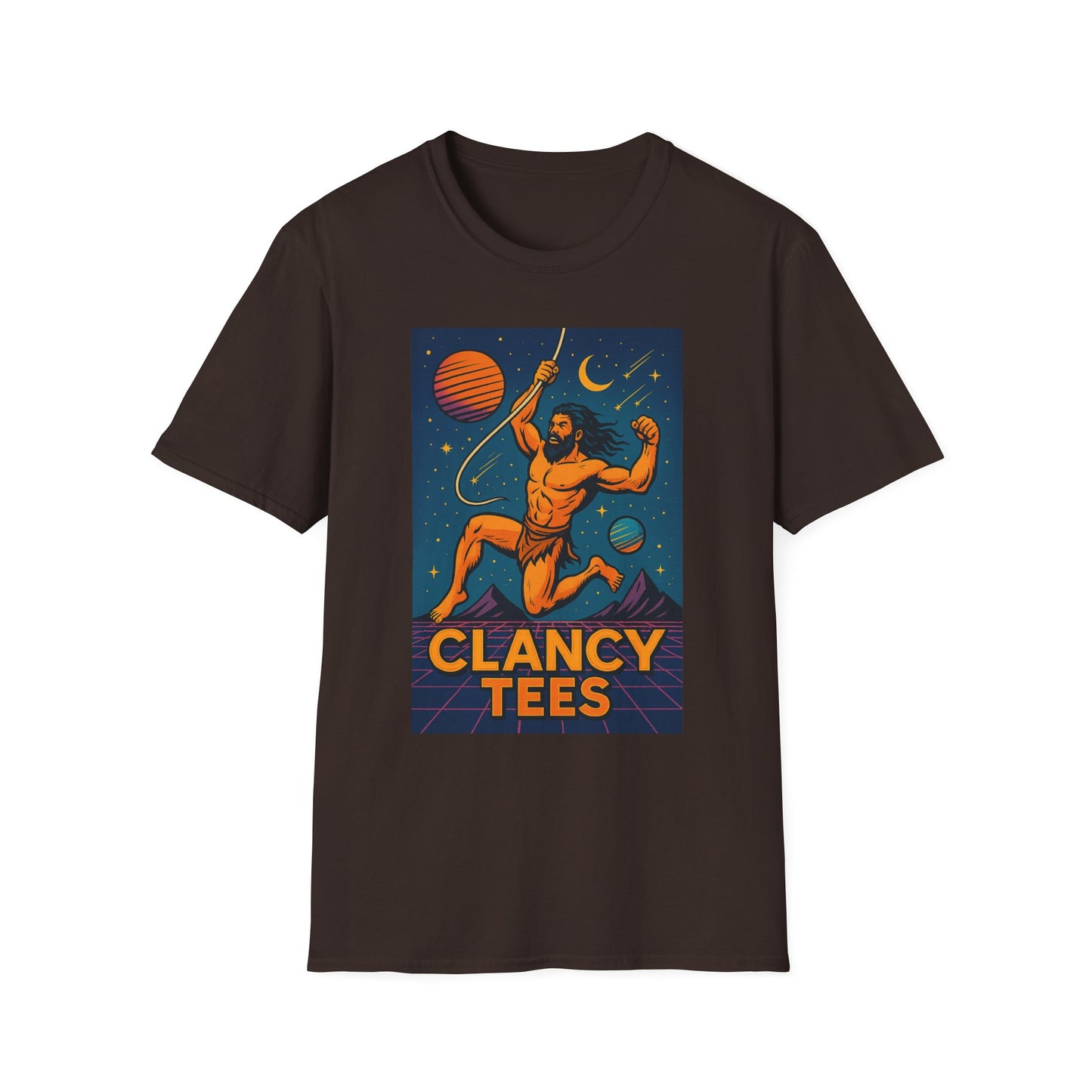 Retro Space Graphic Unisex Softstyle T-Shirt, Fun Casual Wear, Gift for Space Lovers, Cute Vintage Tee, Everyday Comfort Shirt