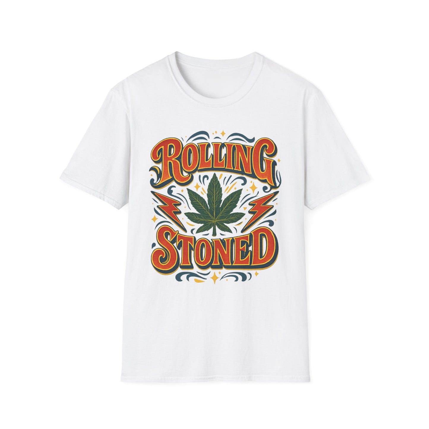 Rolling Stoned Weed Shirt – Funny Cannabis Leaf Tee – Gift for Potheads, 420 Smokers, Stoner Music Fans, and Chill Marijuana Enthusiasts