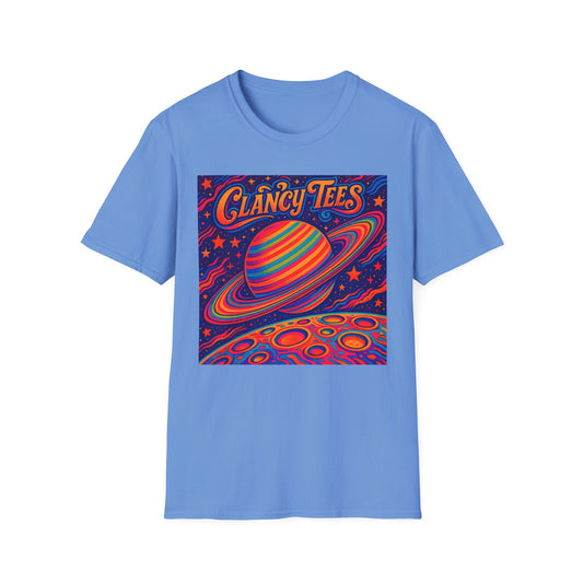 Psychedelic Saturn Shirt – Trippy Outer Space Graphic Tee with Colorful Planet Art – Gift for Stargazers, Spaceheads, and Cosmic Explorers