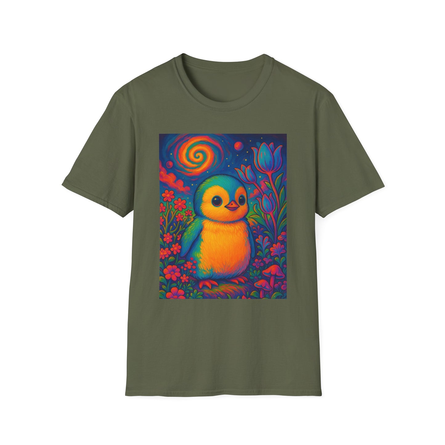 Psychedelic Baby Penguin T-Shirt – Trippy Cute Animal Tee – Gift for Penguin Lovers – Groovy Nature Shirt for Weirdos, Hippies, and Art Freaks