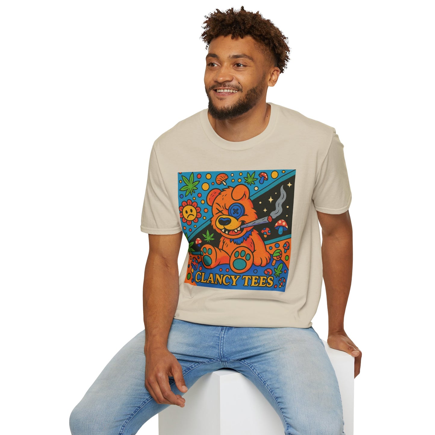 Vibrant Animal Graphic T-Shirt, Casual Tee for Pet Lovers, 420 Friendly Gift, Retro Style, Summer Wear, Fun Everyday Top