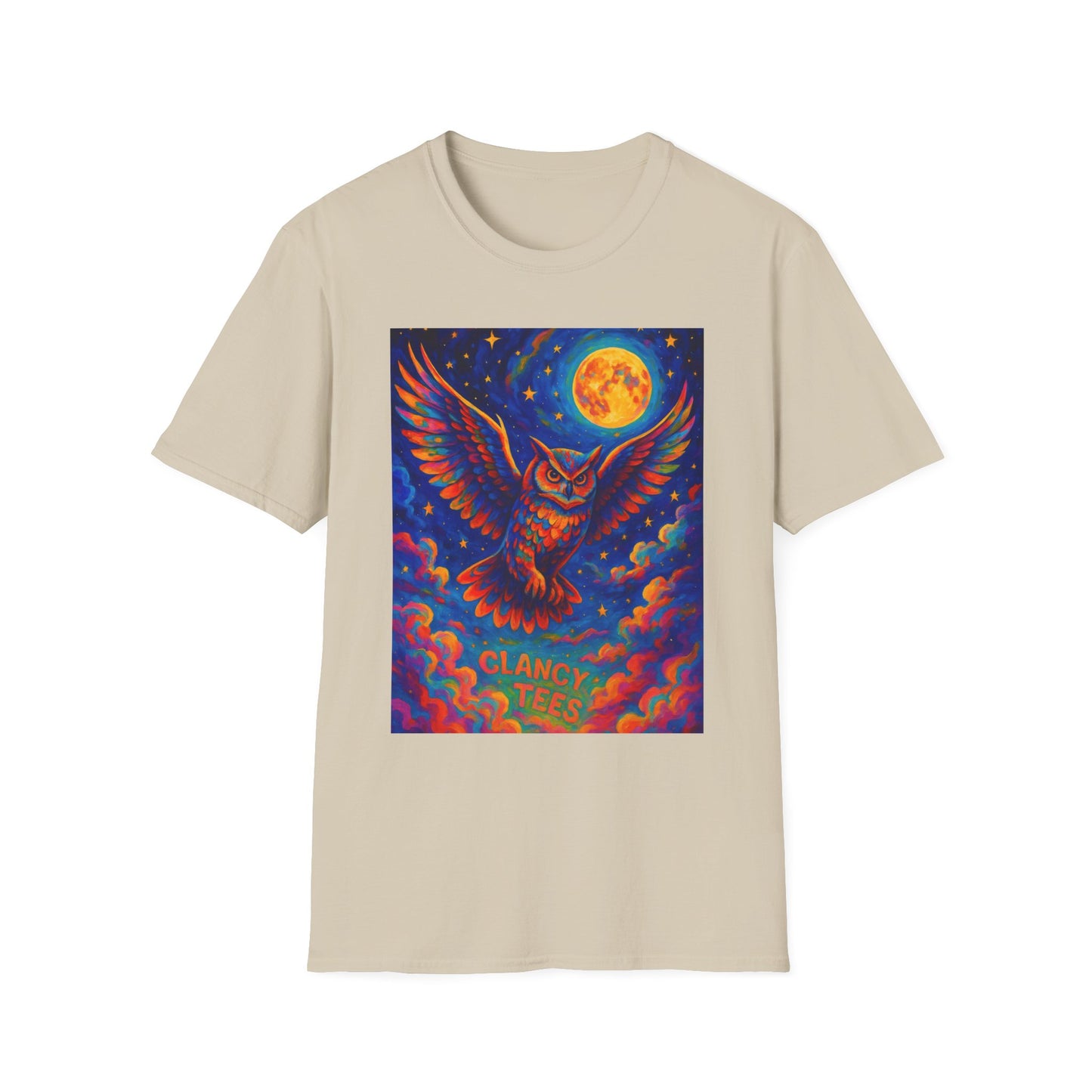 Psychedelic Owl T-Shirt Trippy Full Moon Graphic Tee | Surreal Bird Aesthetic Shirt | Gift for Dreamers and Night Owls | Bold Fantasy Art Top