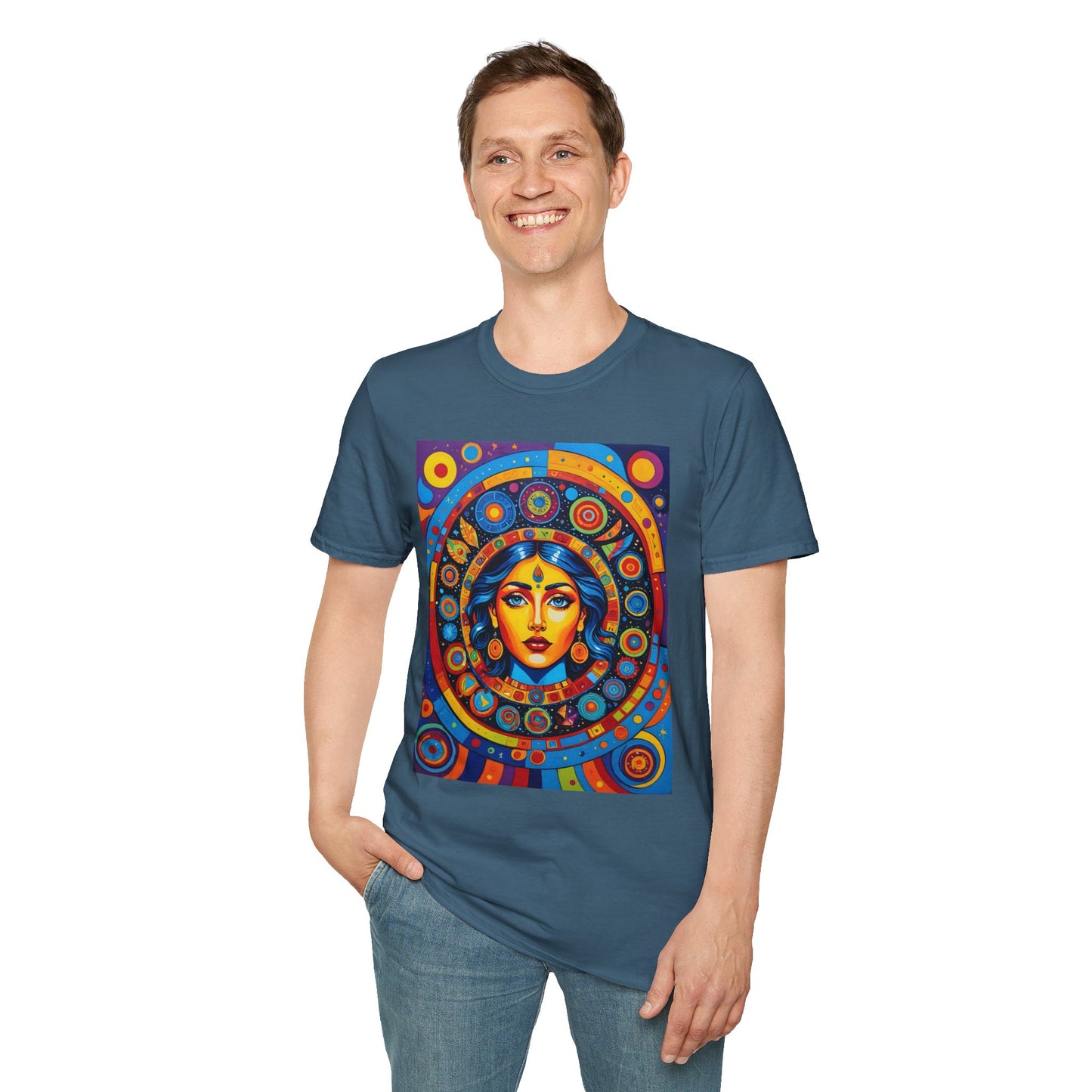 Vibrant Art T-Shirt - Unisex Softstyle Tee, Colorful Graphic Shirt, Gift for Art Lovers, Perfect for Casual Wear, Unique Statement Piece