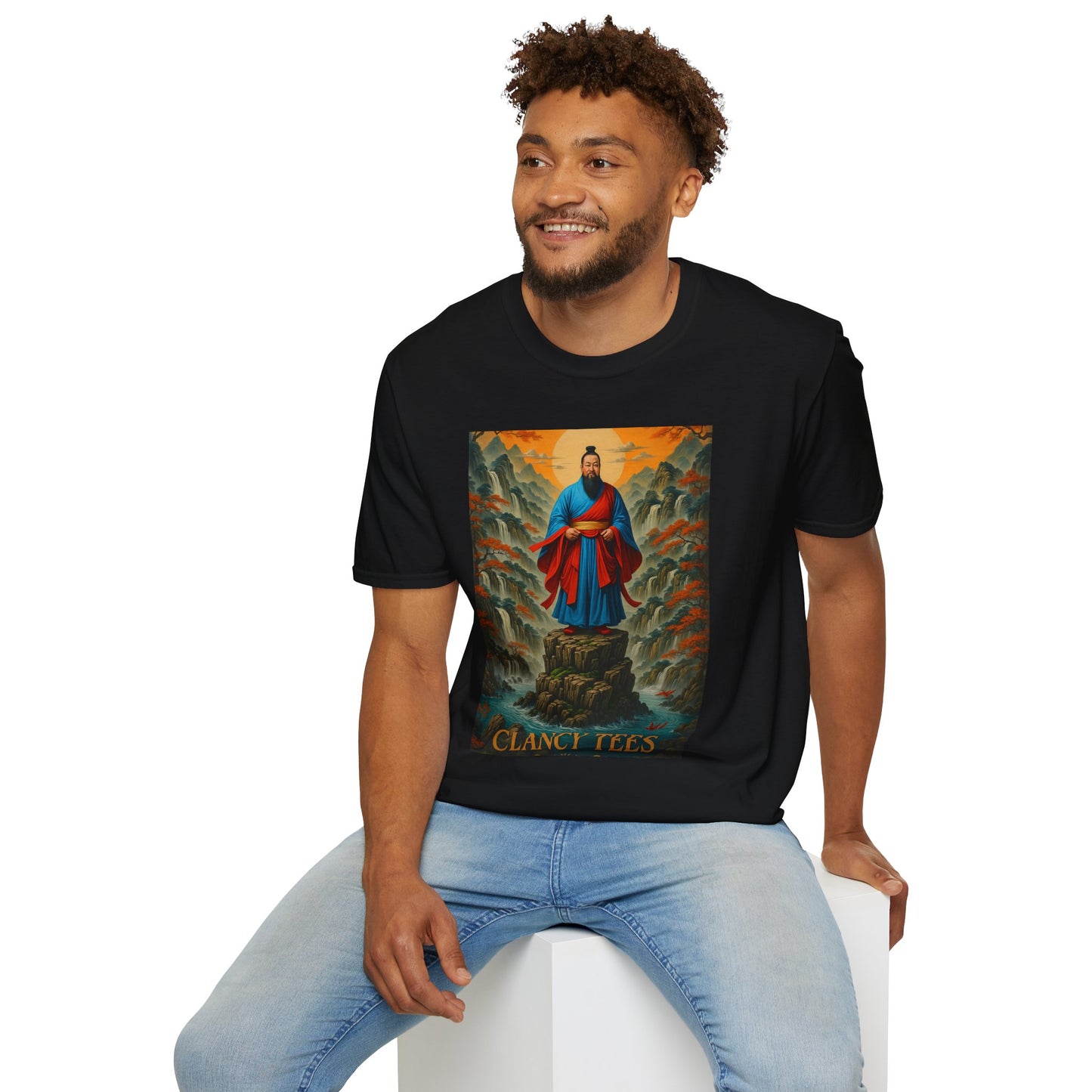 Ancient Warrior Monk T-Shirt Samurai Zen Mountain Tee Japanese Warrior Art Shirt Gift for Martial Arts Fans Gift for History Lovers Spiritual Art
