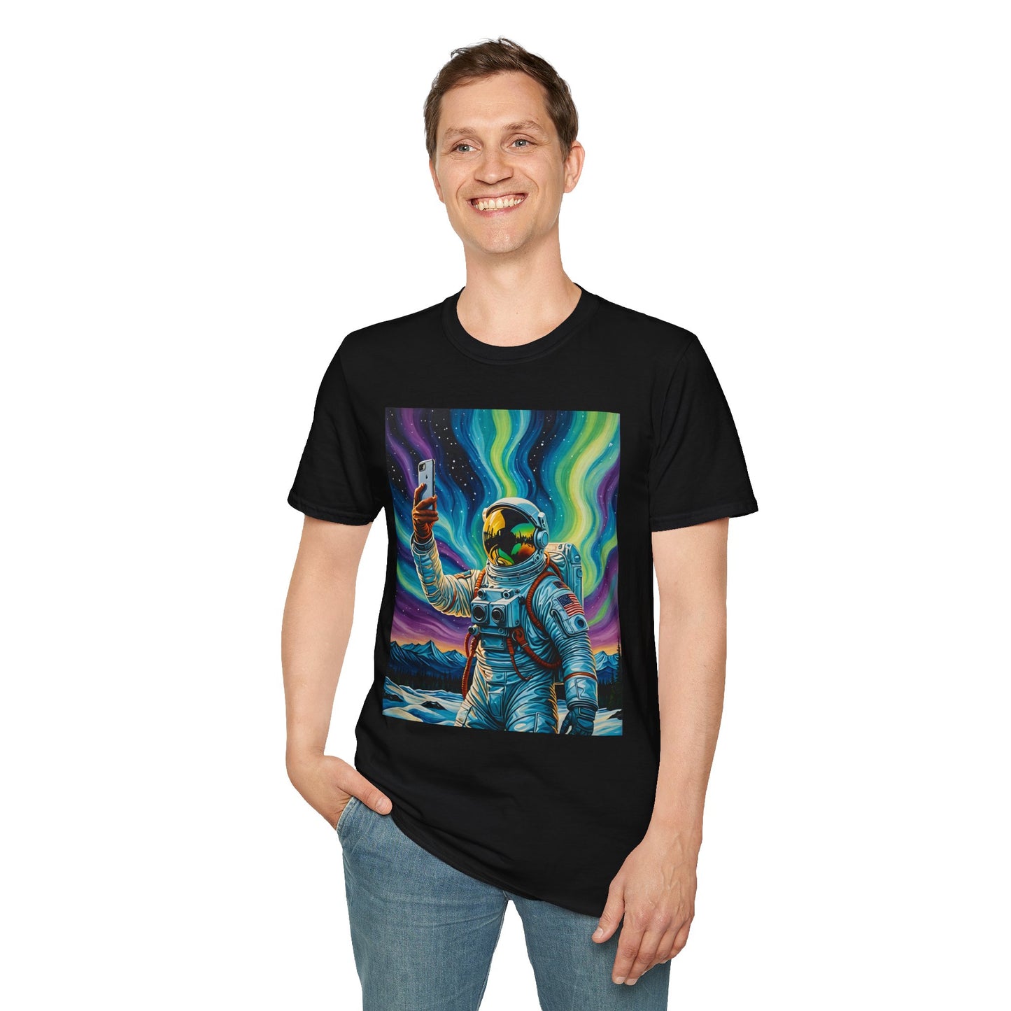 Vibrant Astronaut T-Shirt - Cosmic Vibes, Space Lover Gift, Unisex Casual Wear, Unique Graphic Tee, Festival Fashion