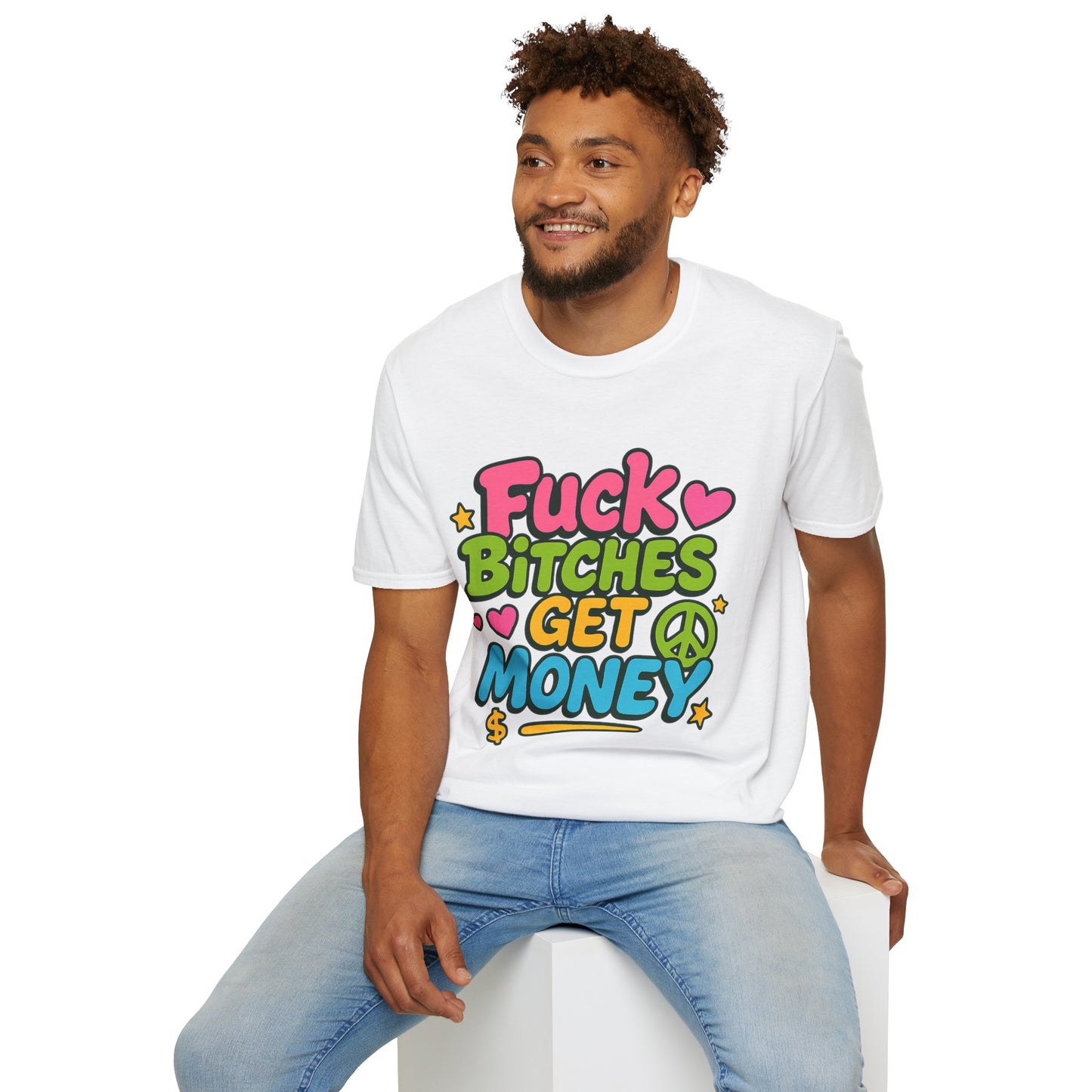 Fuck Bitches Get Money Shirt Funny Bold Graphic Tee Gift for Hustlers Savage Statement T-Shirt for Rebels Trolls Unfiltered Meme Culture Fans