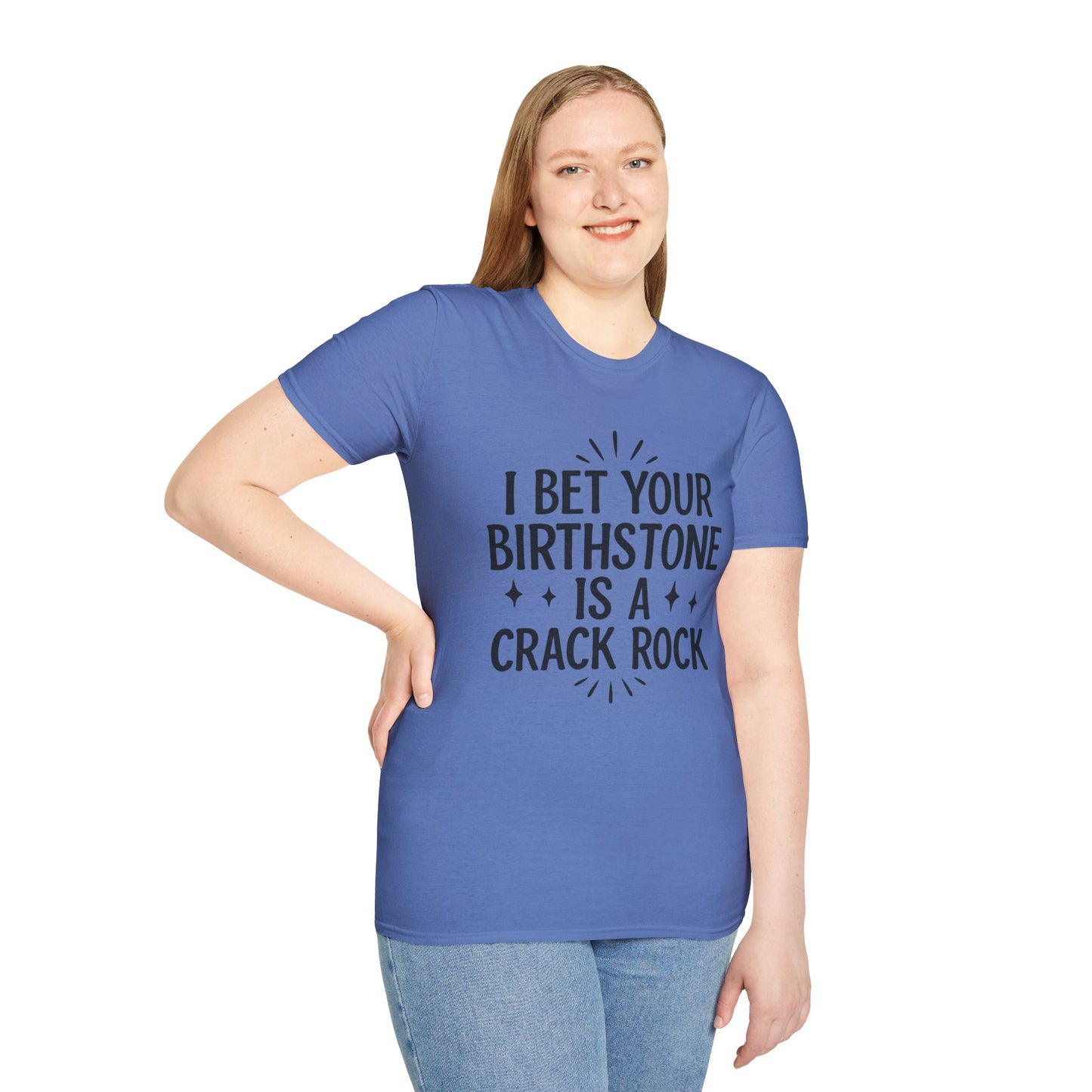 Crack Rock Birthstone Shirt – Funny Insult Tee – Gift for Petty Friends, Sarcastic Adults, and People Who Love Dark Humor
