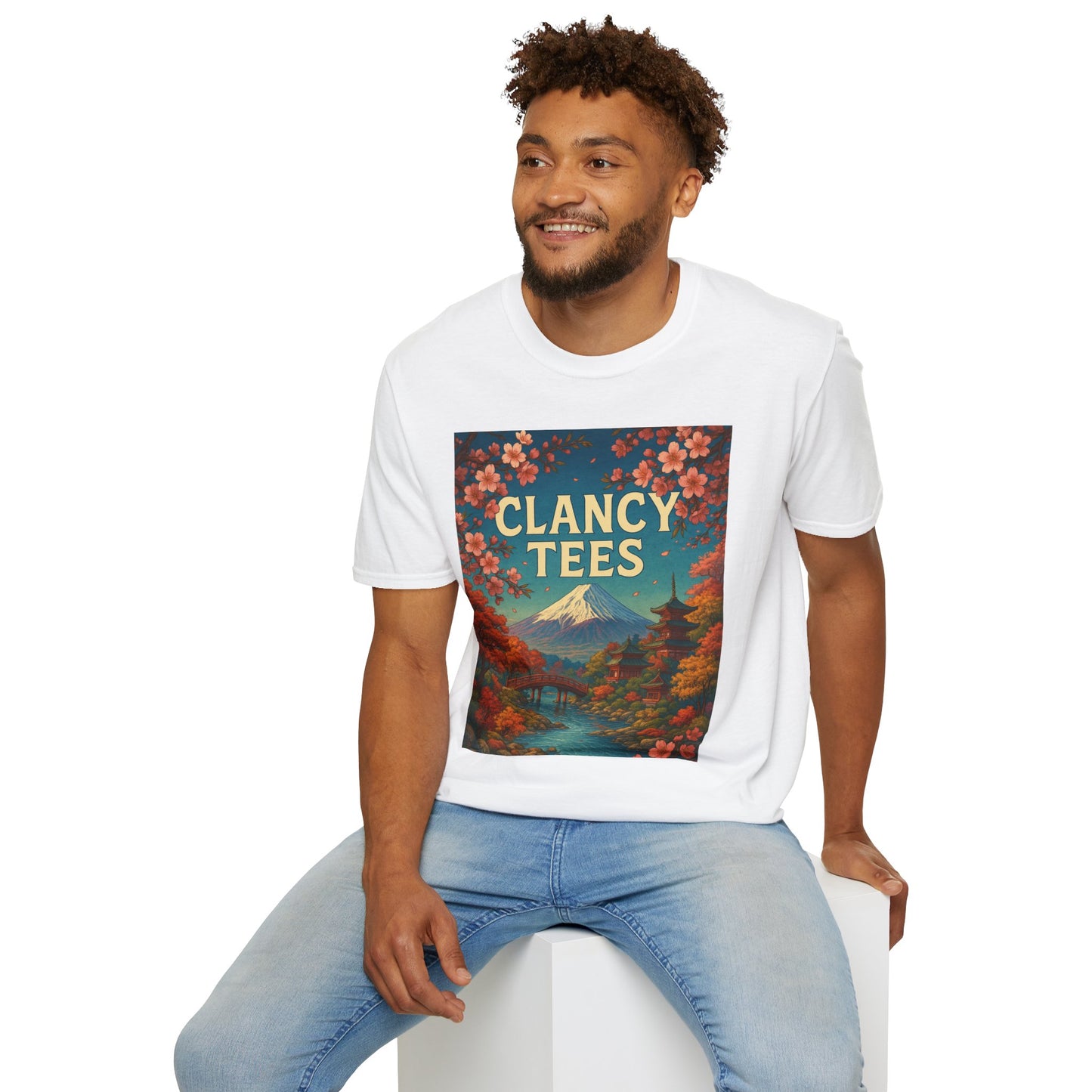 Clancy Tees Unisex Softstyle T-Shirt - Japanese Landscape Design, Gift for Nature Lovers, Vintage Aesthetic Tee, Casual Wear, Art [...]