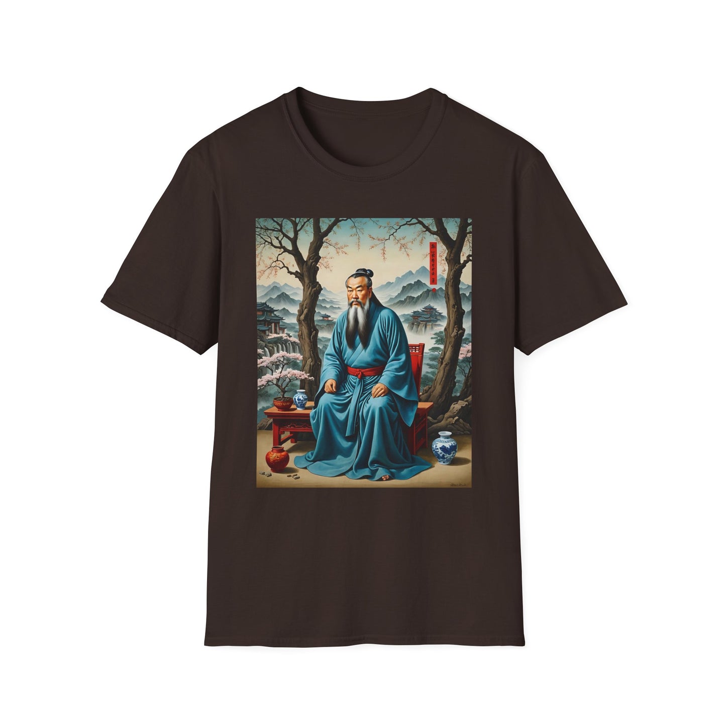 Ancient Scholar T-Shirt Eastern Wisdom Graphic Tee Traditional Art Shirt Gift for History Buffs Gift for Philosophy Fans Timeless Cultural Artwork