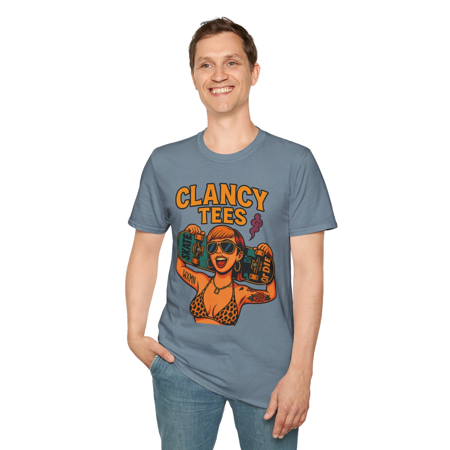 Trendy Graphic Tee, Vintage Skateboarding Shirt, Casual Summer Top, Perfect for Skate Enthusiasts, Streetwear Wardrobe