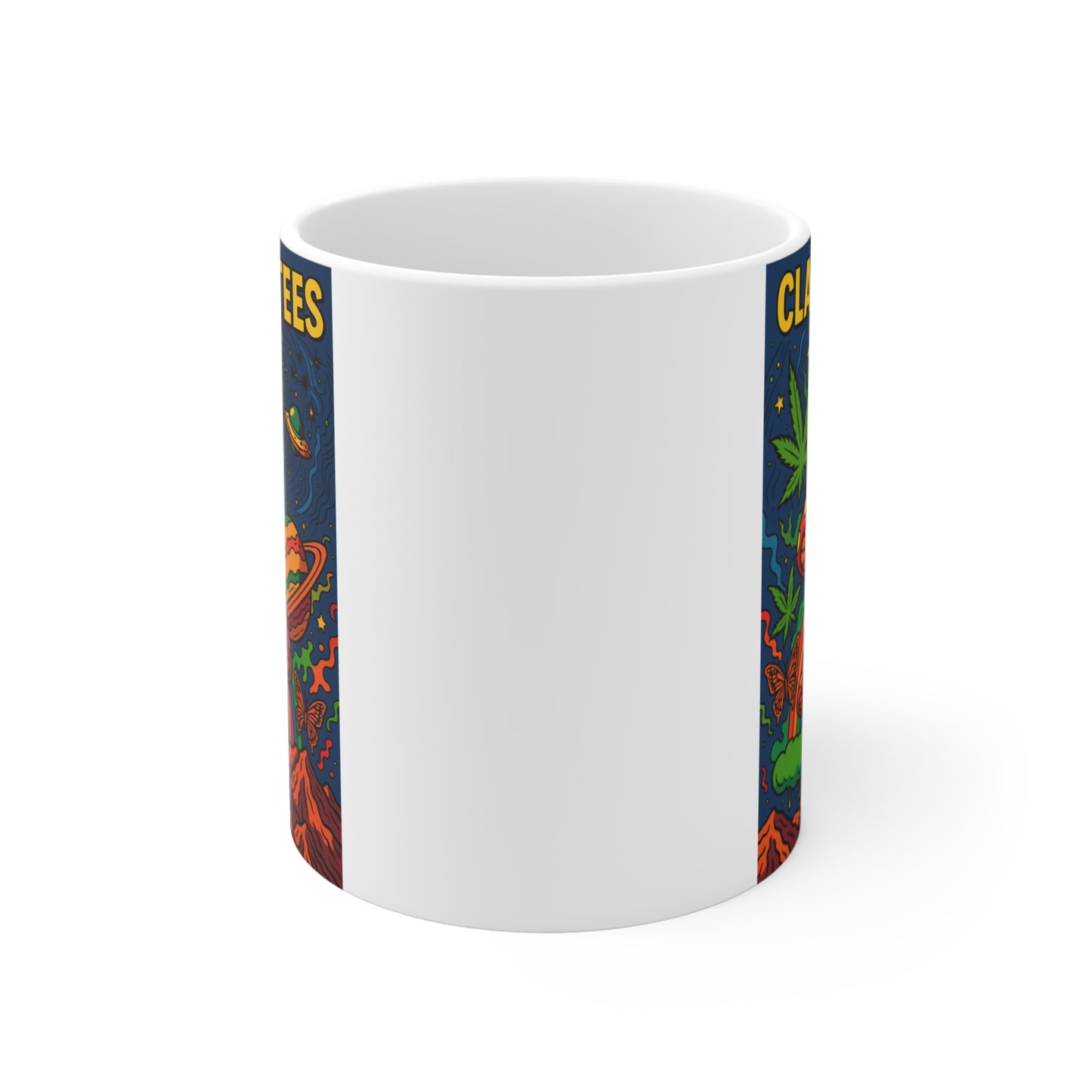 Trippy Mushroom Coffee Mug 11oz Psychedelic Space Cup Stoner Gift
