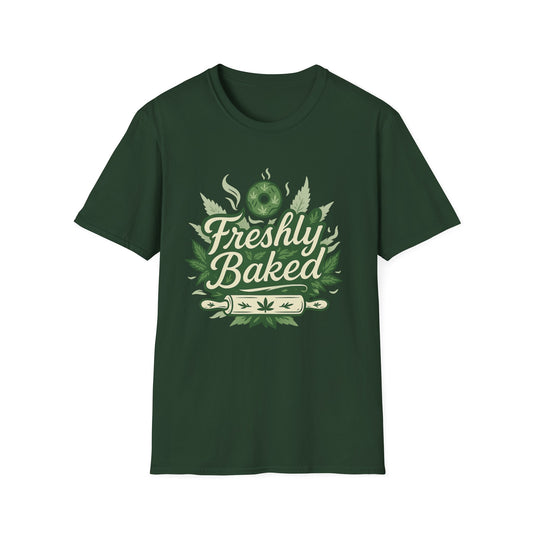 Freshly Baked T-Shirt, Unisex Graphic Tee for Cooks, Foodies, Parties, 420 Celebrations, Unique Gift Idea