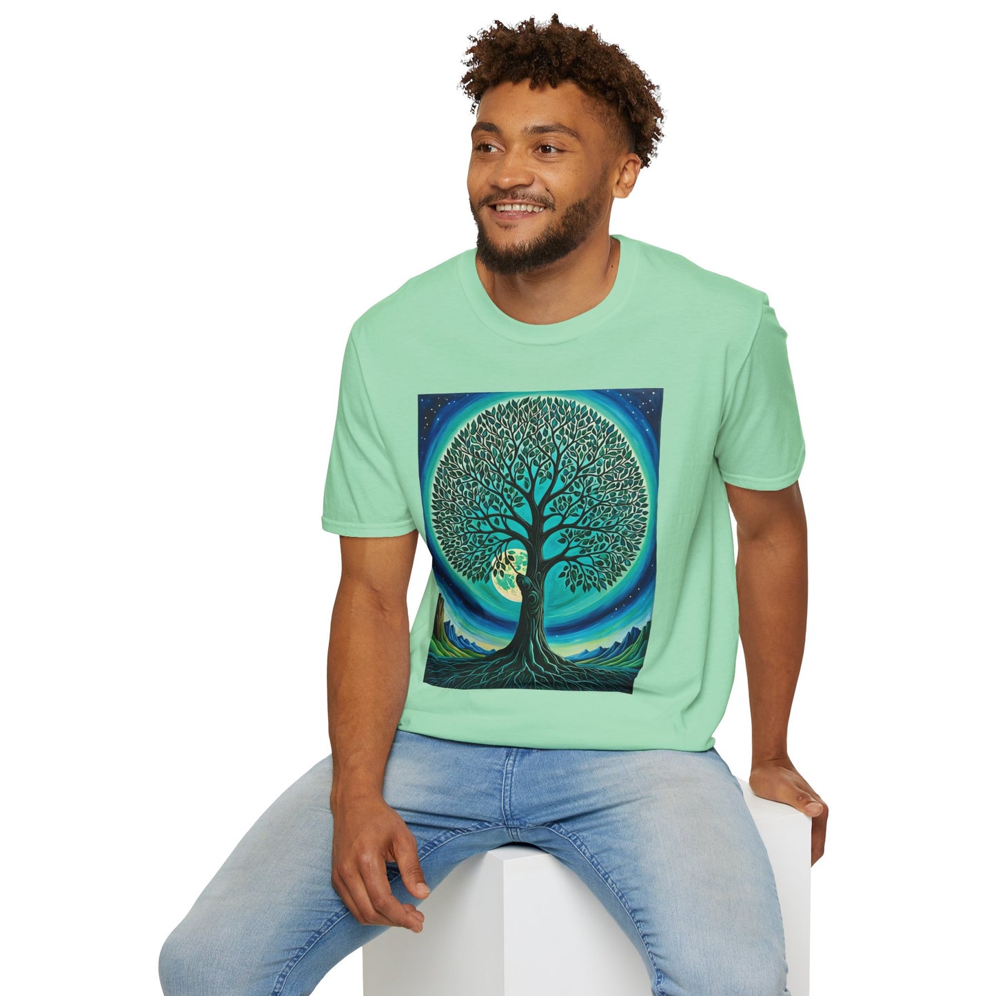 Tree of Life T-Shirt – Cosmic Nature Graphic Tee – Gift for Spiritual Friends, Psychedelic Art Lovers, and Mindful Hippie Souls